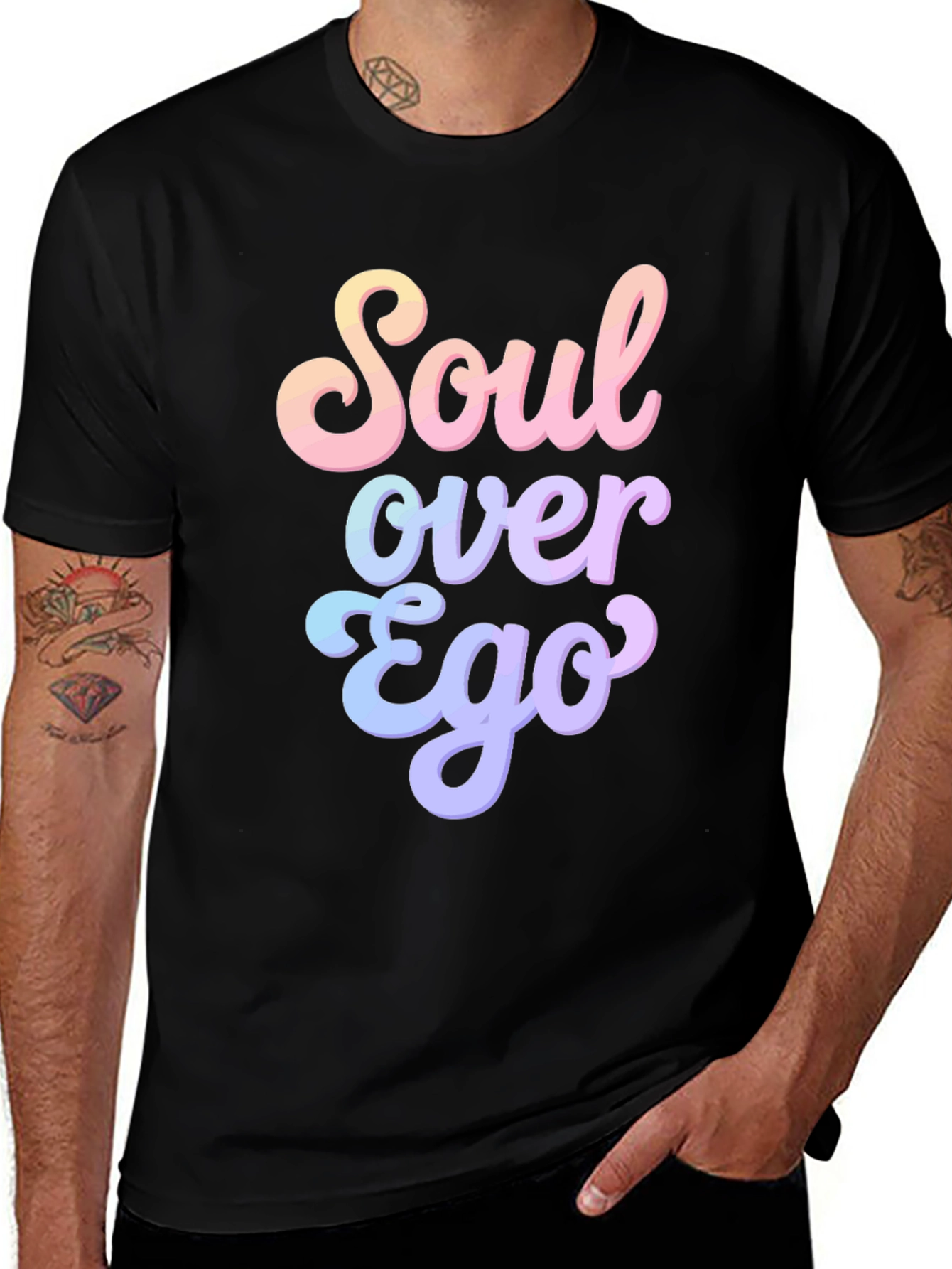 Variant 14 of Soul Over Ego Graphic Print Black T-Shirt