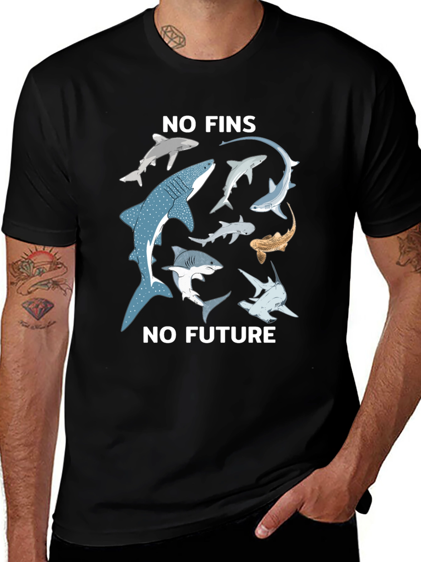 Variant 20 of No Fins No Future Graphic T-Shirt