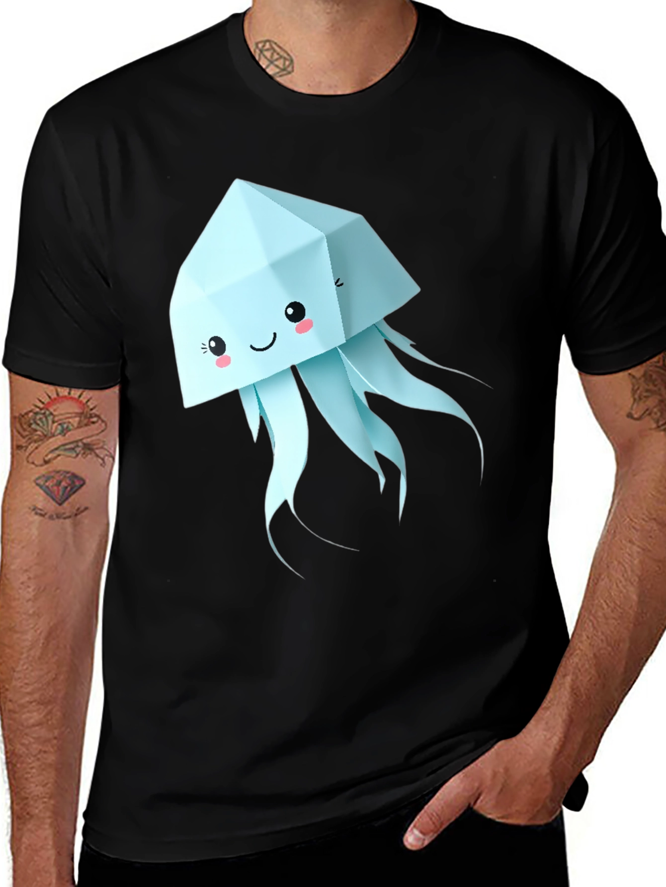 Cute Origami Jellyfish Graphic Tee