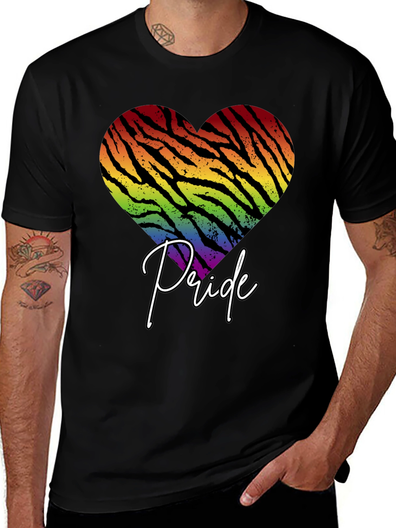 Variant 13 of Pride Zebra Heart Graphic T-Shirt