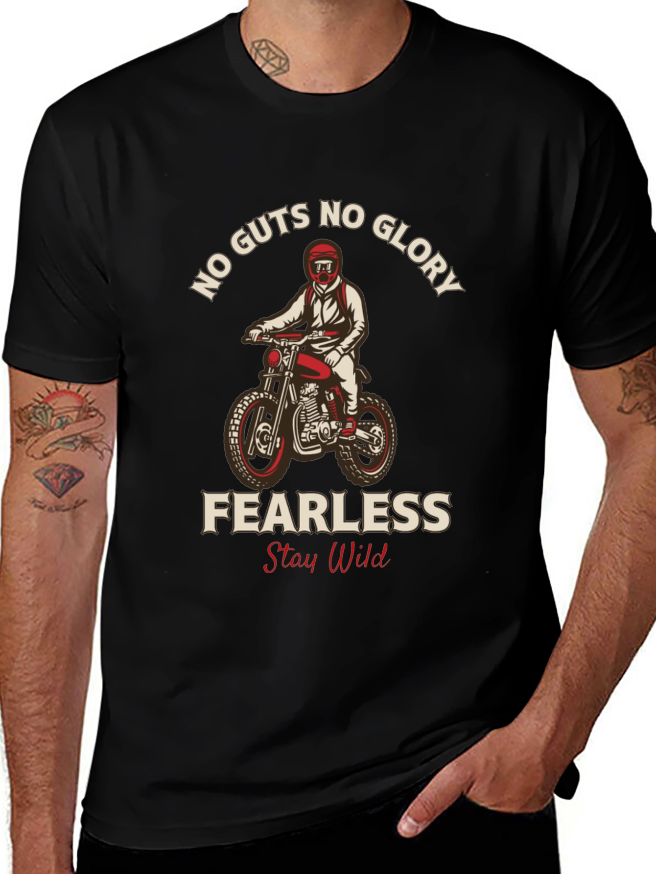 Variant 26 of No Guts No Glory Motorcycle Graphic Tee