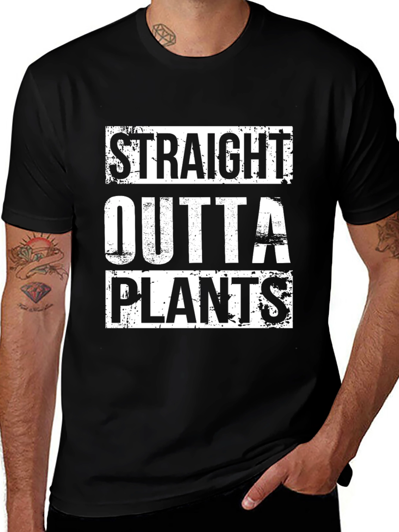 Variant 18 of Straight Outta Plants Graphic T-Shirt - Black