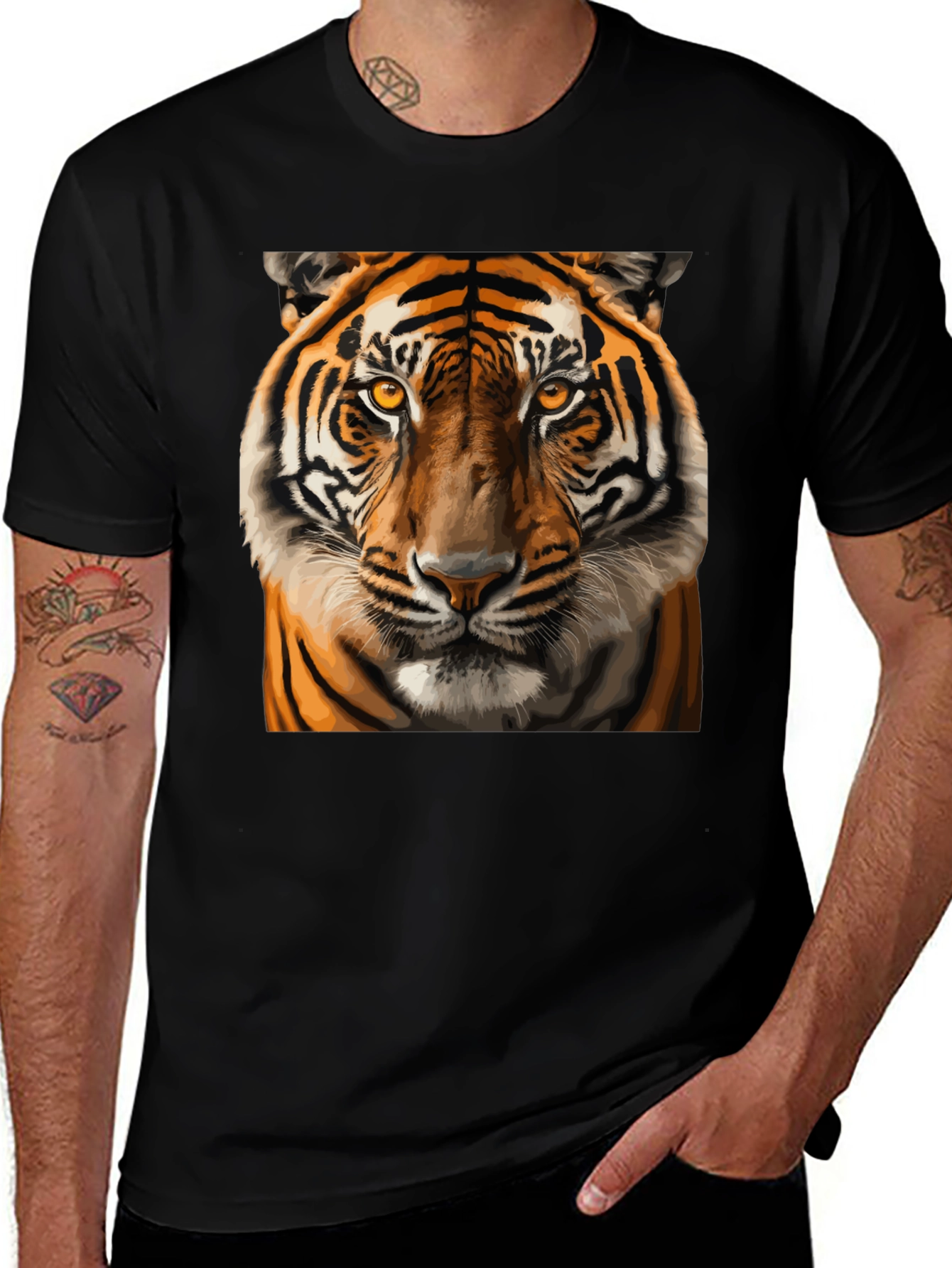 Variant 19 of Tiger Graphic Tee - Black T-Shirt 