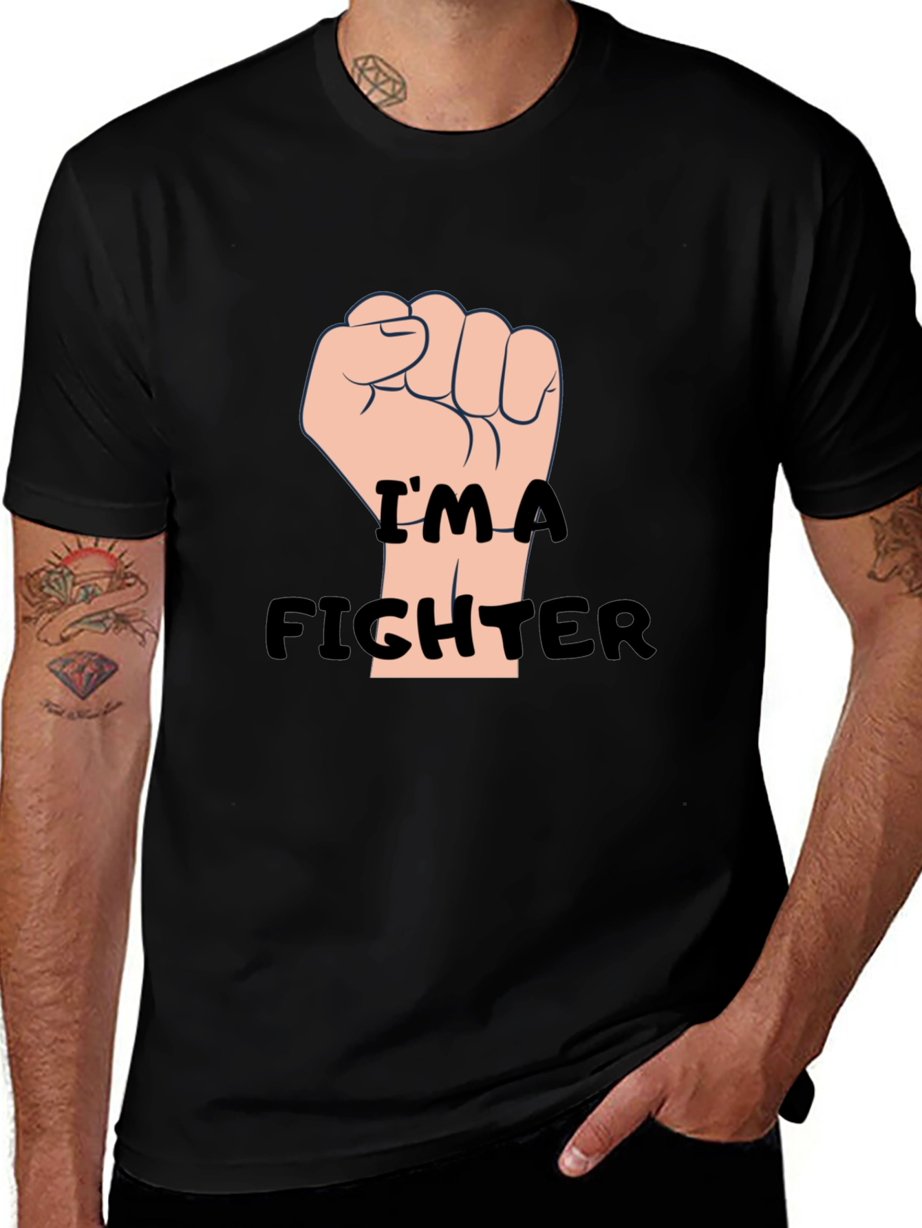 Variant 11 of I'm a Fighter Black T-Shirt