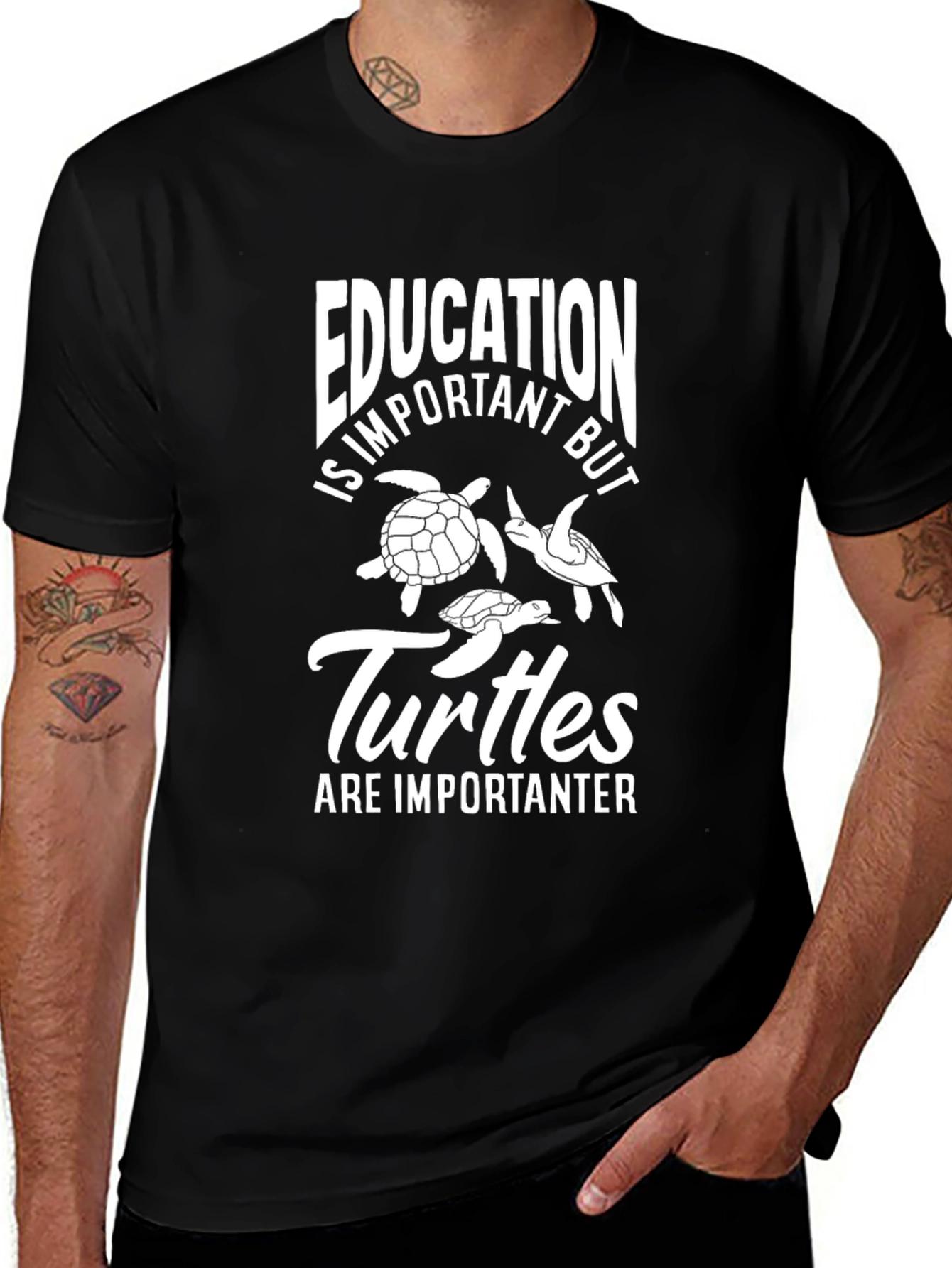 Variant 10 of Education is Important But Turtles are Importanter T-Shirt