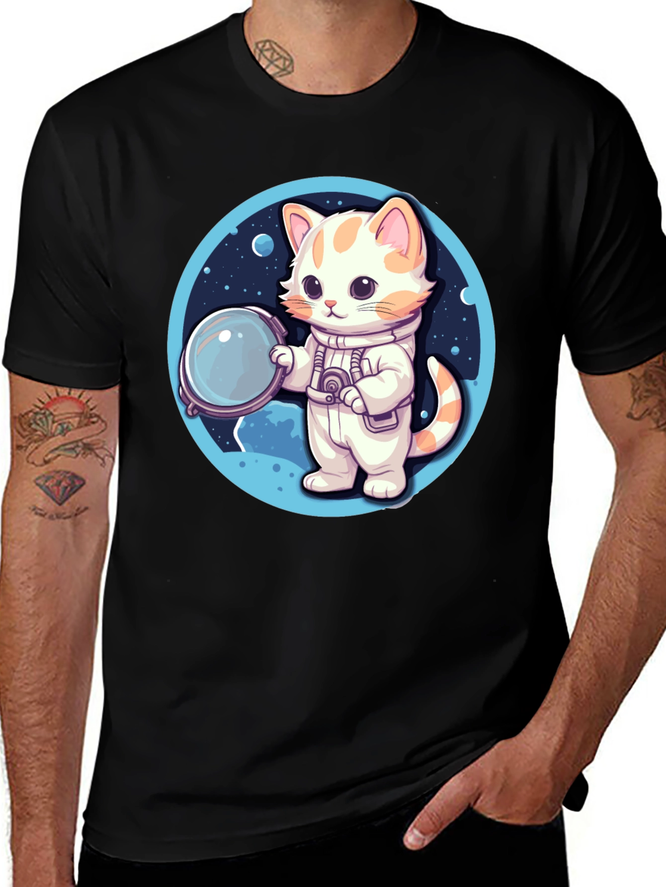 Astronaut Cat Graphic Tee