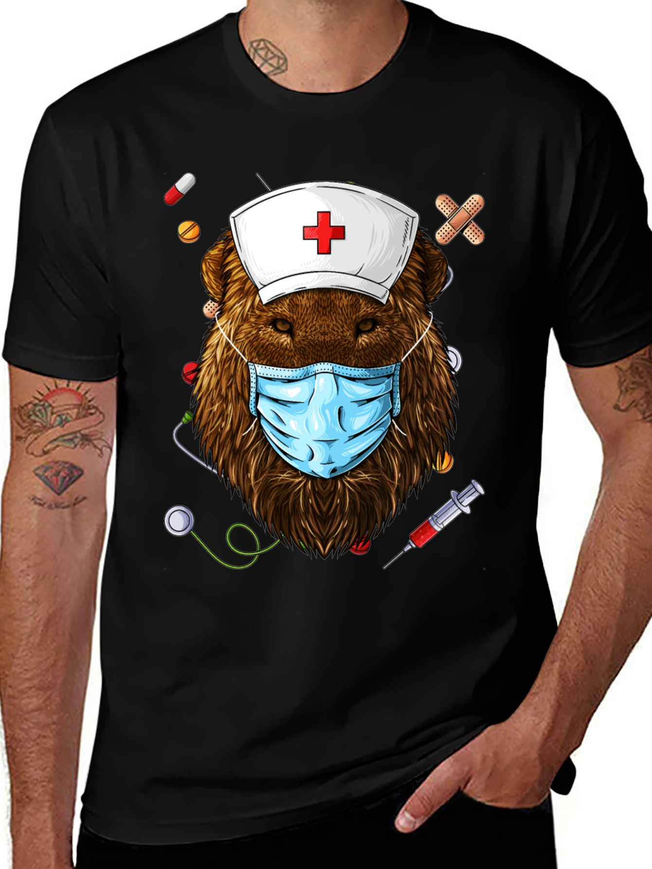 Variant 17 of Bear Nurse T-Shirt - Doctor Wildlife Tee