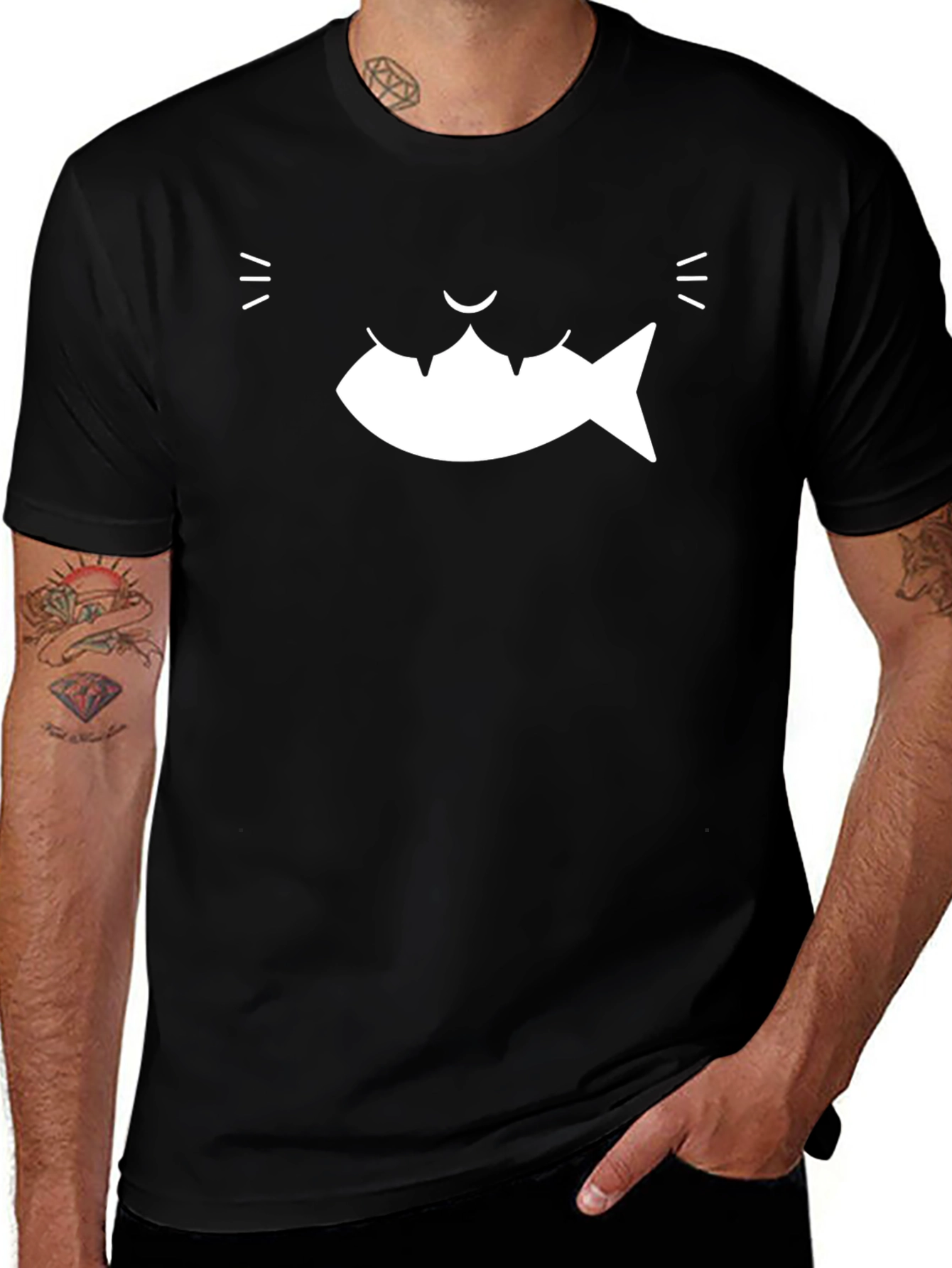 Variant 14 of Funny Cat Fish T-Shirt