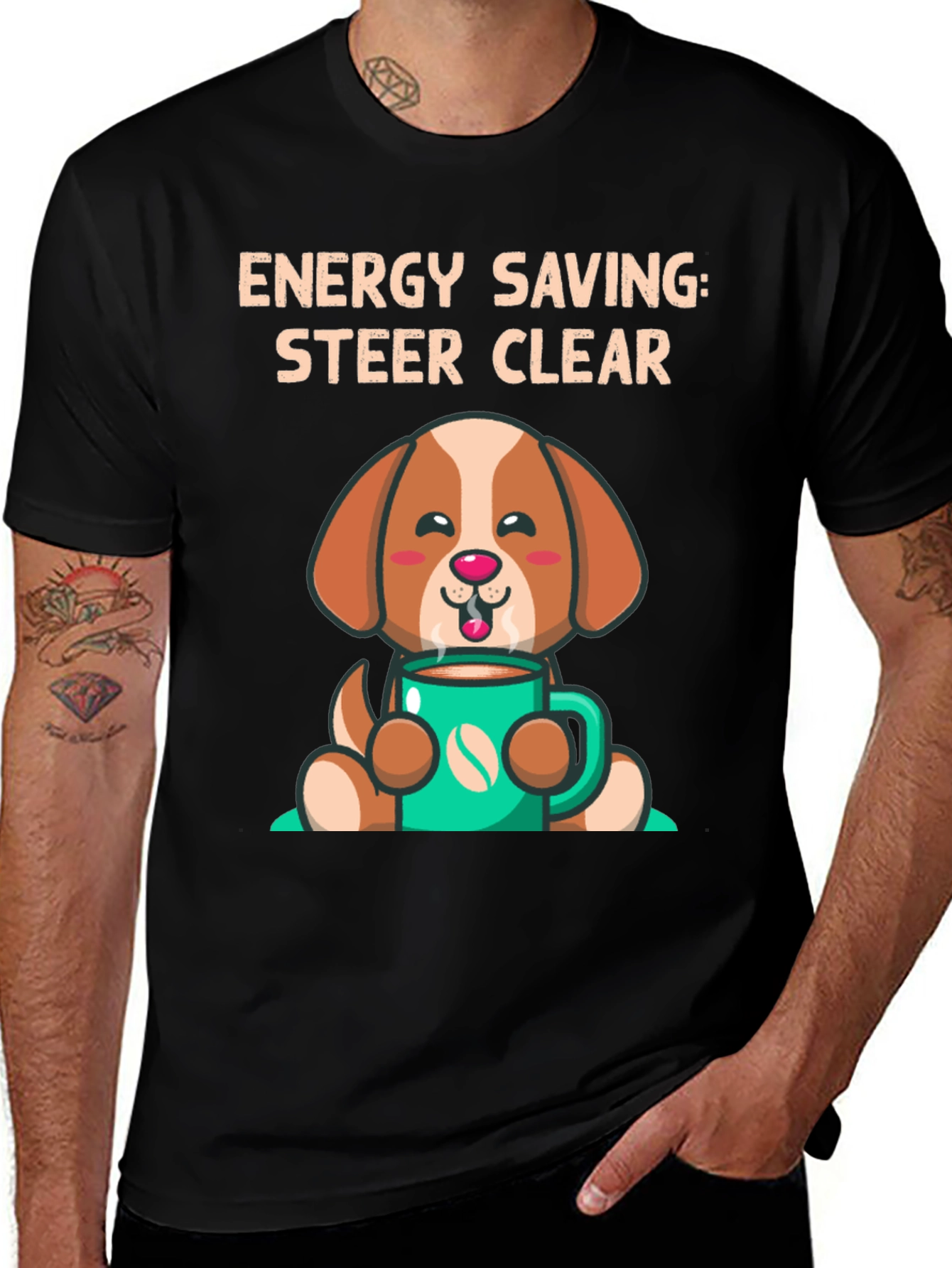 Variant 3 of Energy Saving Dog T-Shirt - Coffee Lover