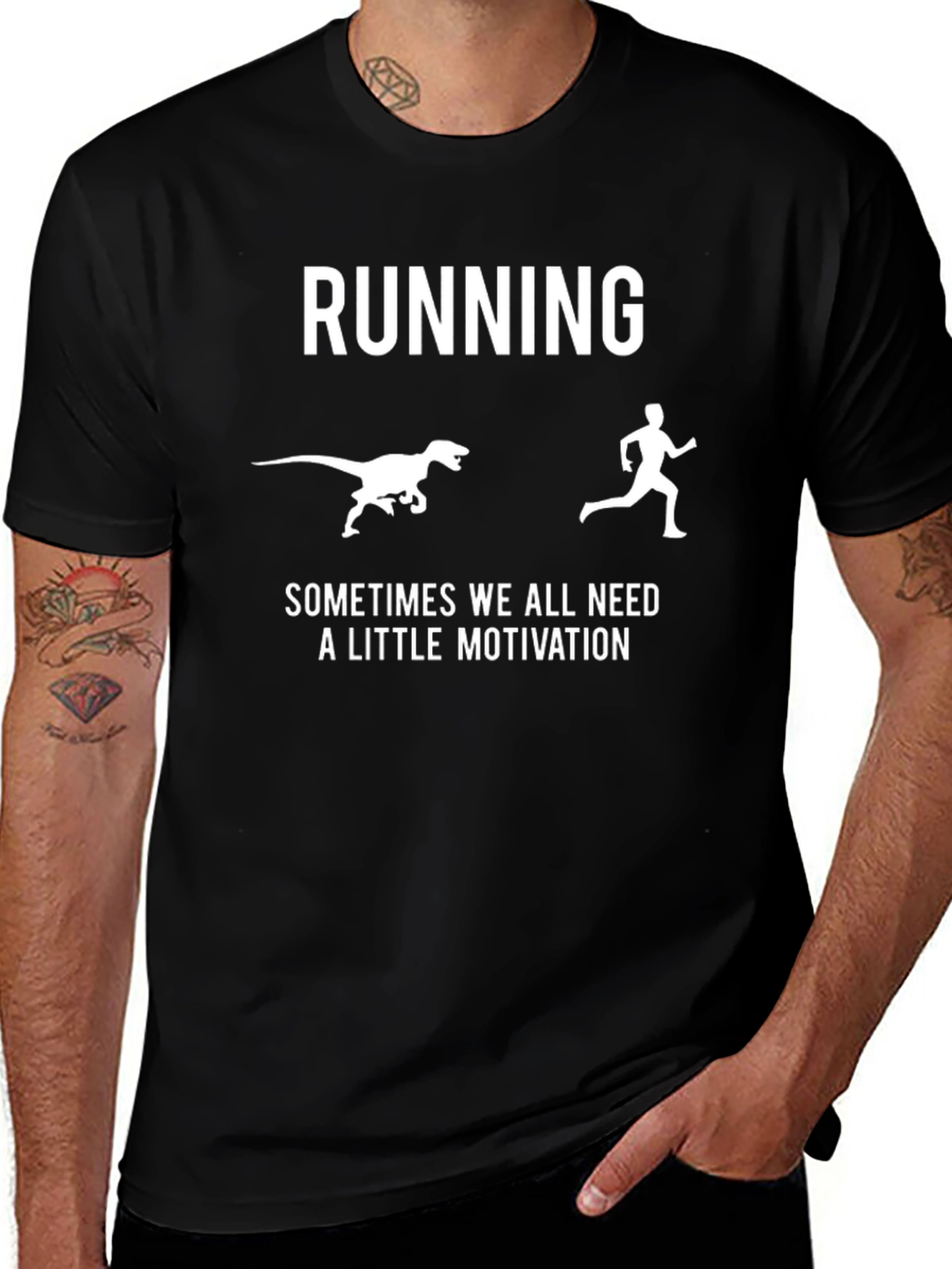 Variant 18 of Running Motivation T-Shirt - Dinosaur Chase