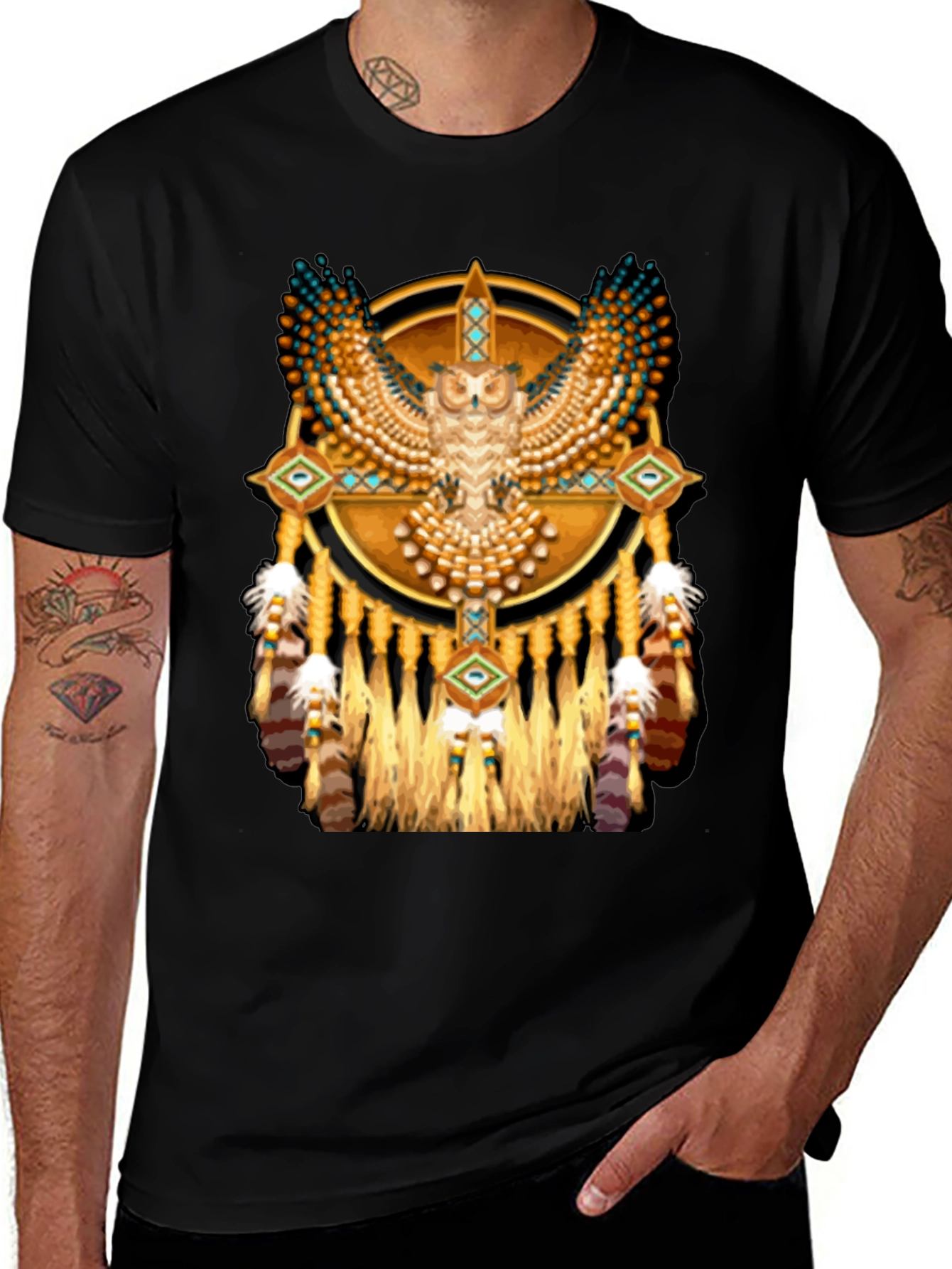 Owl Dreamcatcher Graphic Tee - Stylish & Unique Design