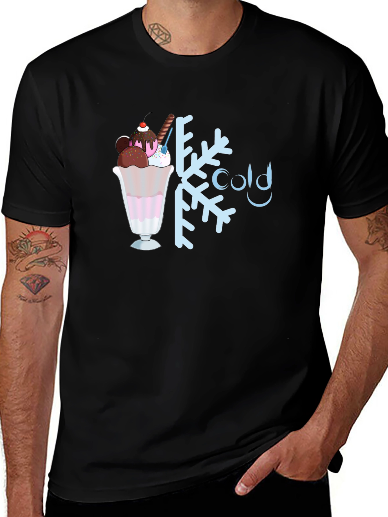 Variant 20 of Cold Treat Graphic Tee - Black