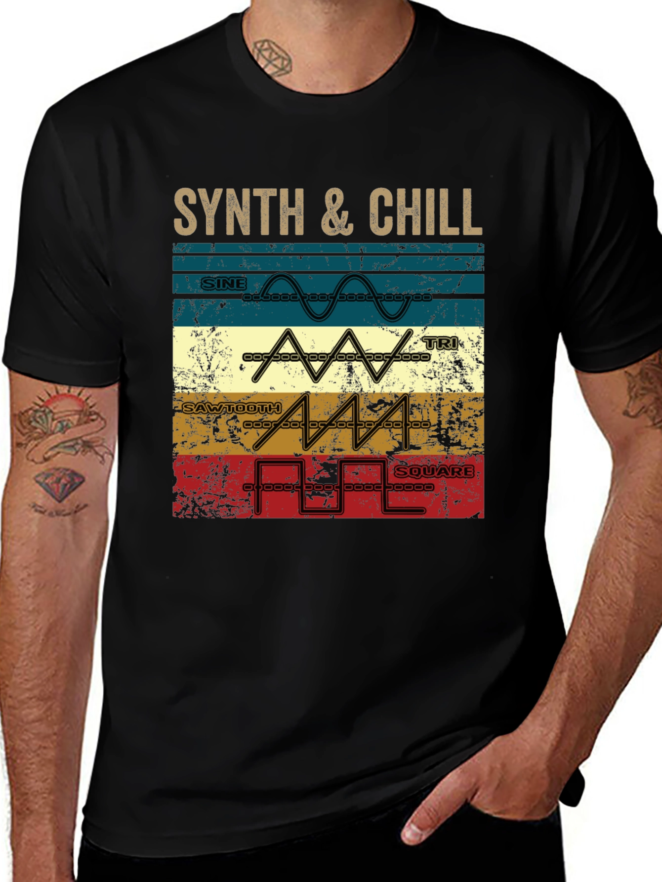 Synth & Chill T-Shirt - Music Lover Tee