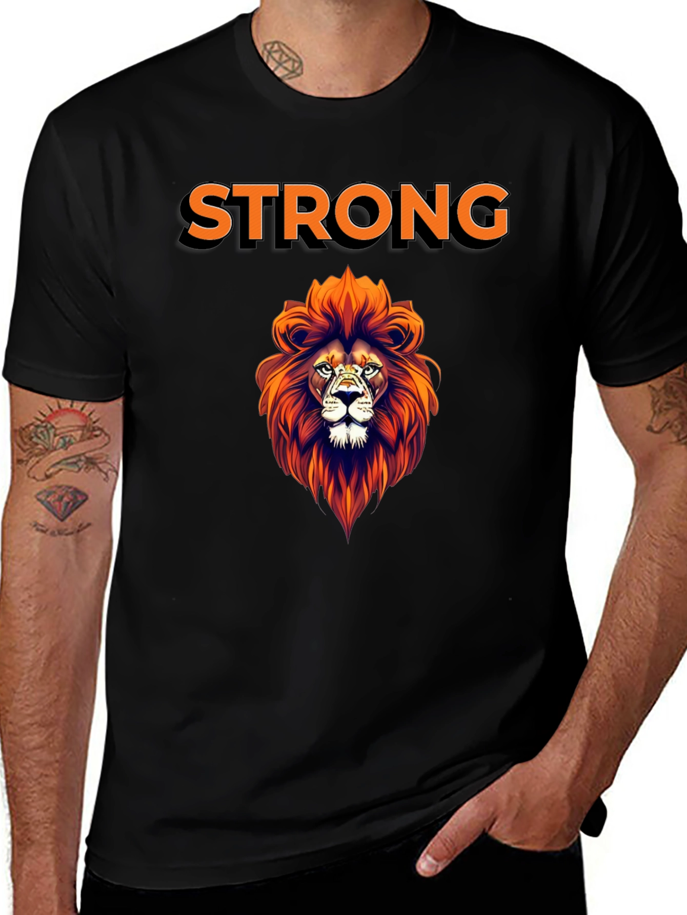 Variant 22 of Strong Lion Graphic Tee - Stylish Men's T-Shirt