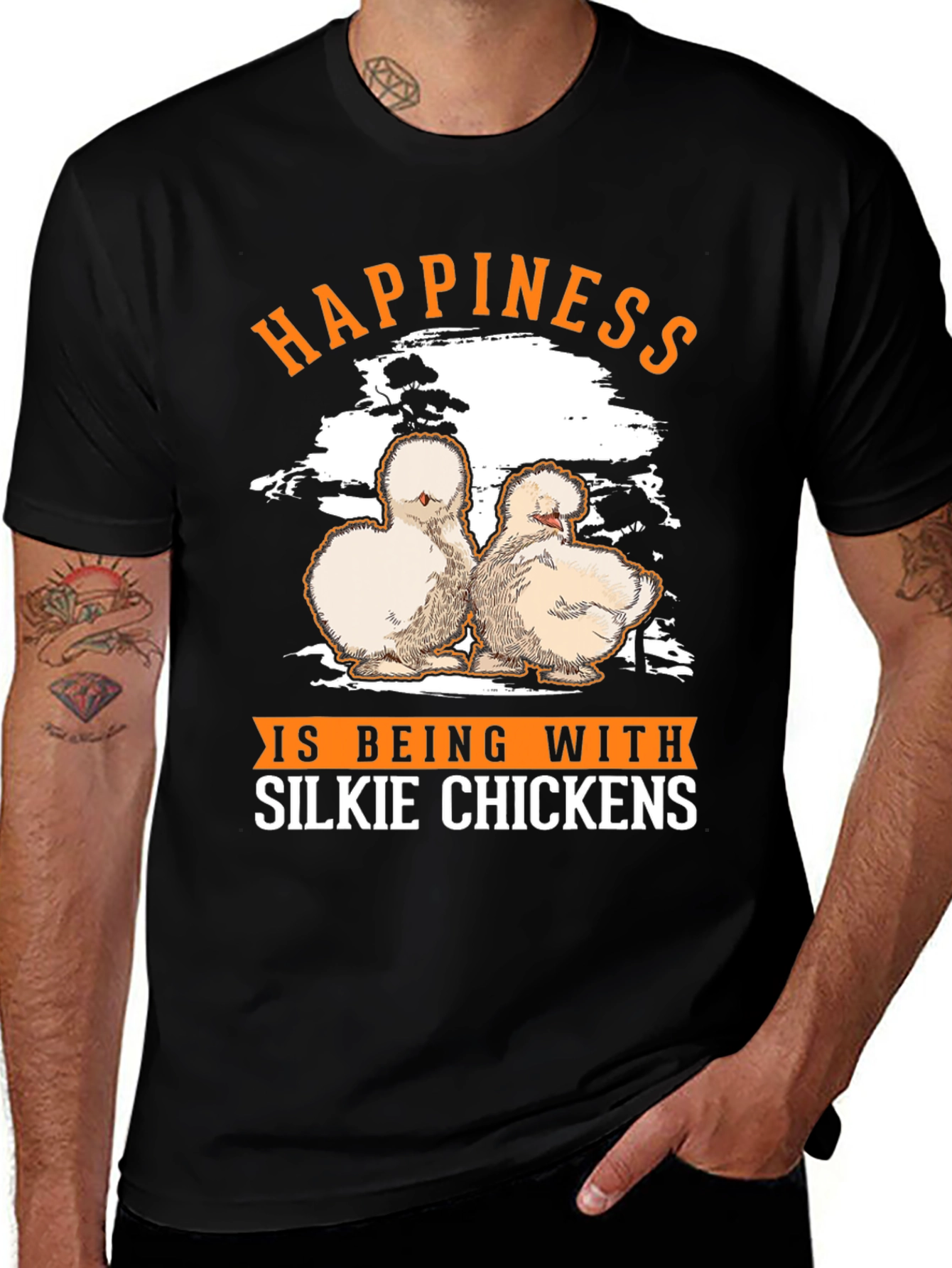 Variant 12 of Happiness is Silkie Chickens Graphic T-Shirt