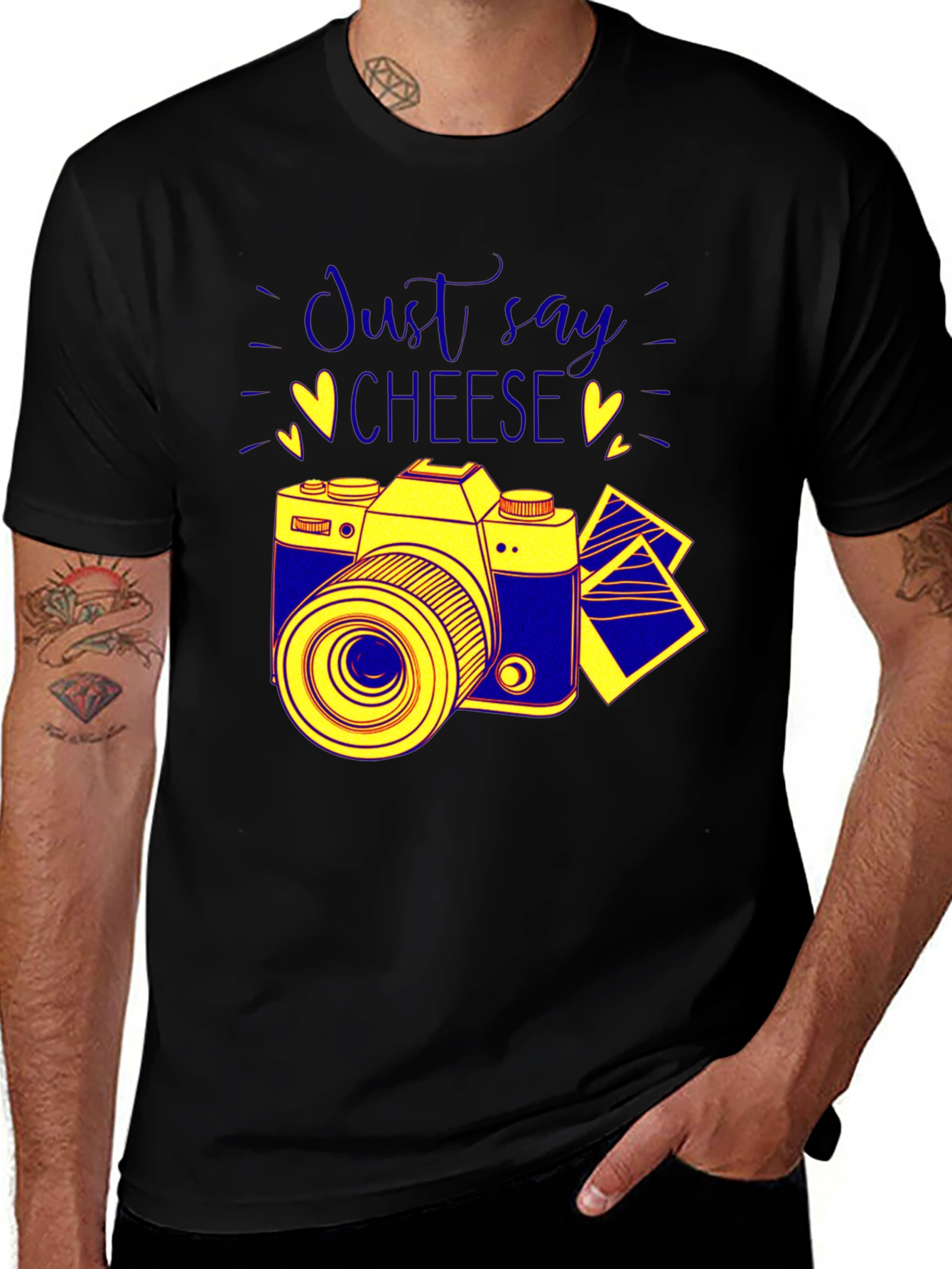 Just Say Cheese Camera Graphic T-Shirt