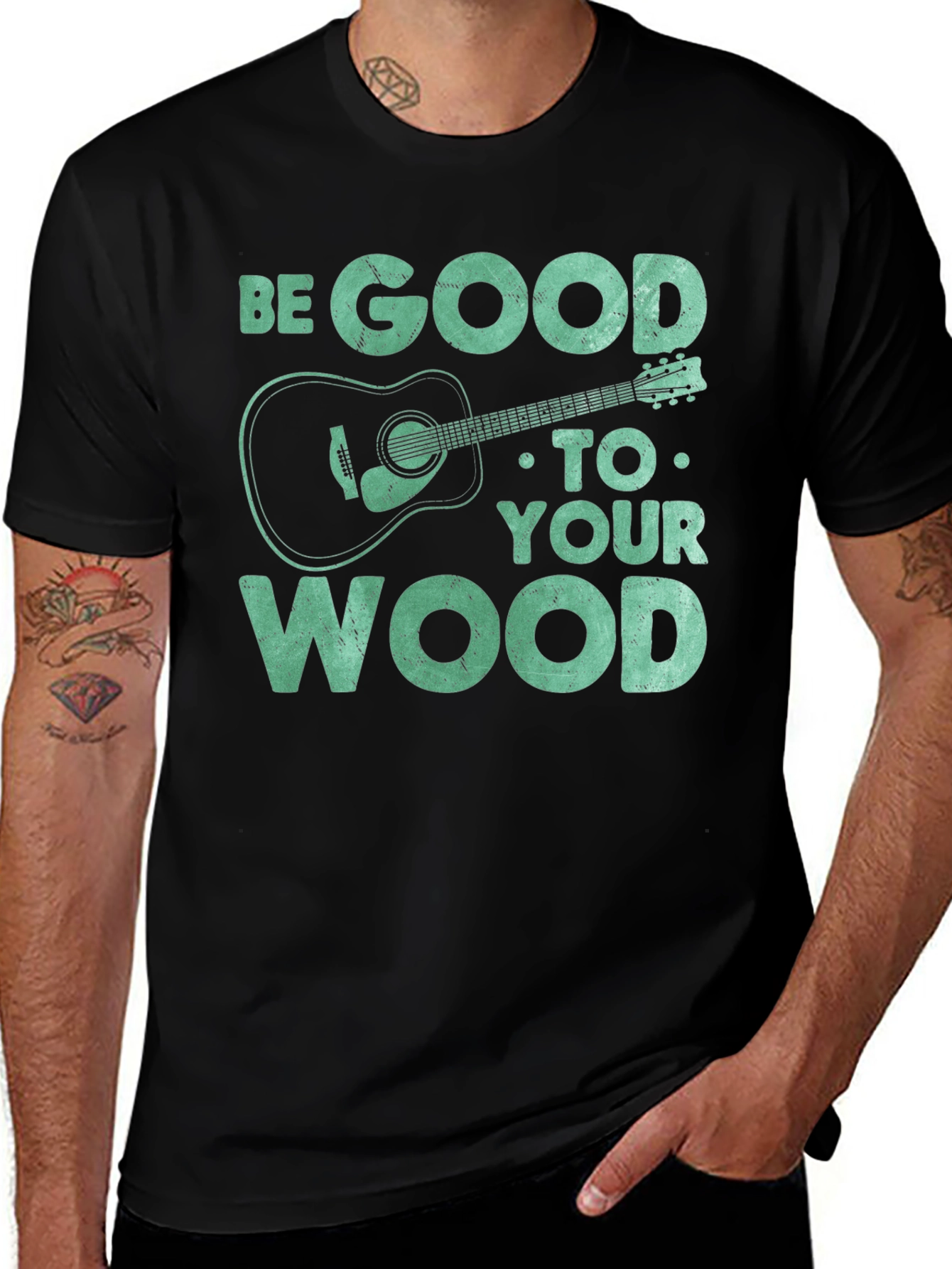Variant 15 of Be Good to Your Wood Guitar T-Shirt