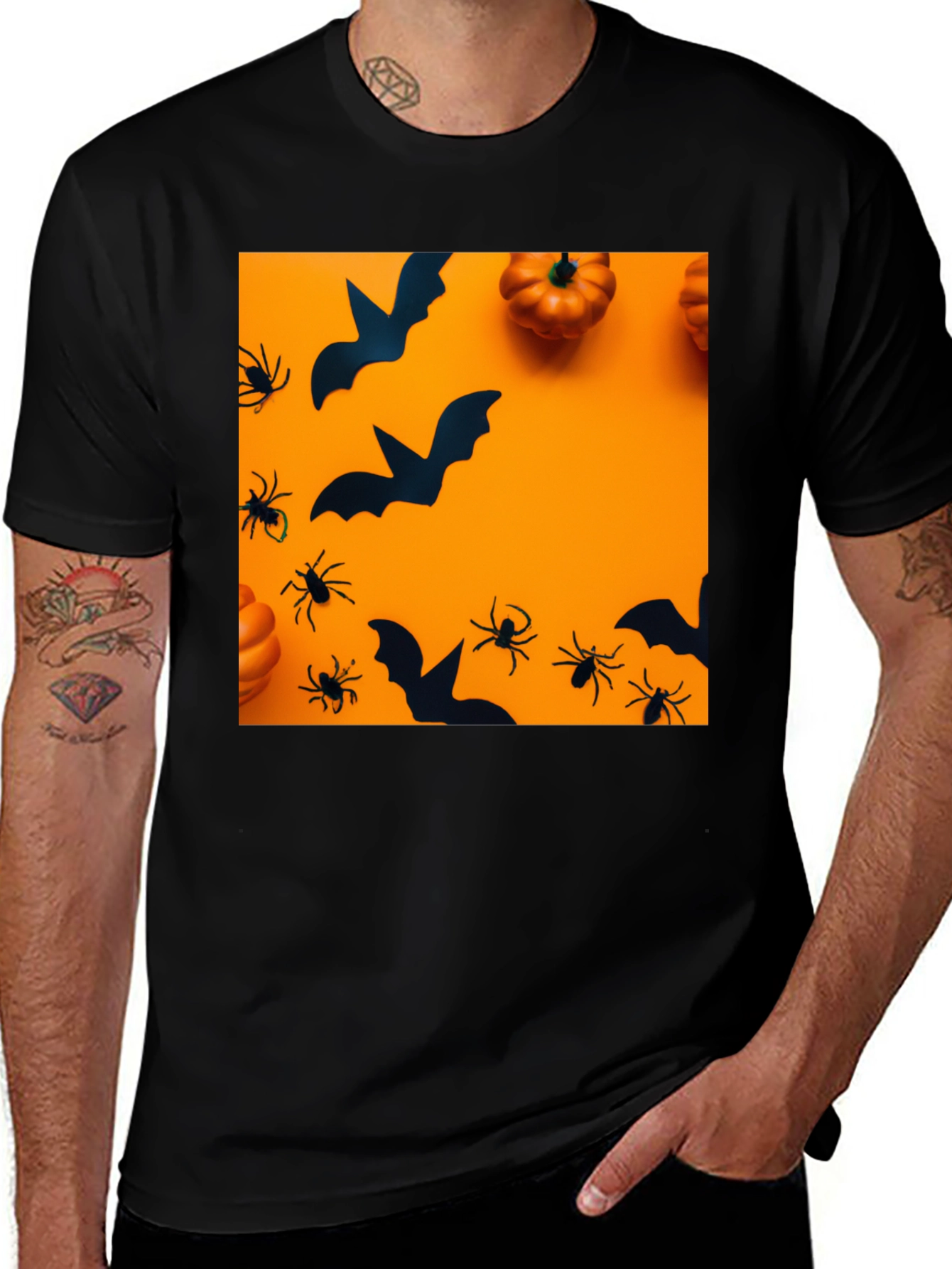 Variant 18 of Halloween Bats & Spiders Graphic Tee