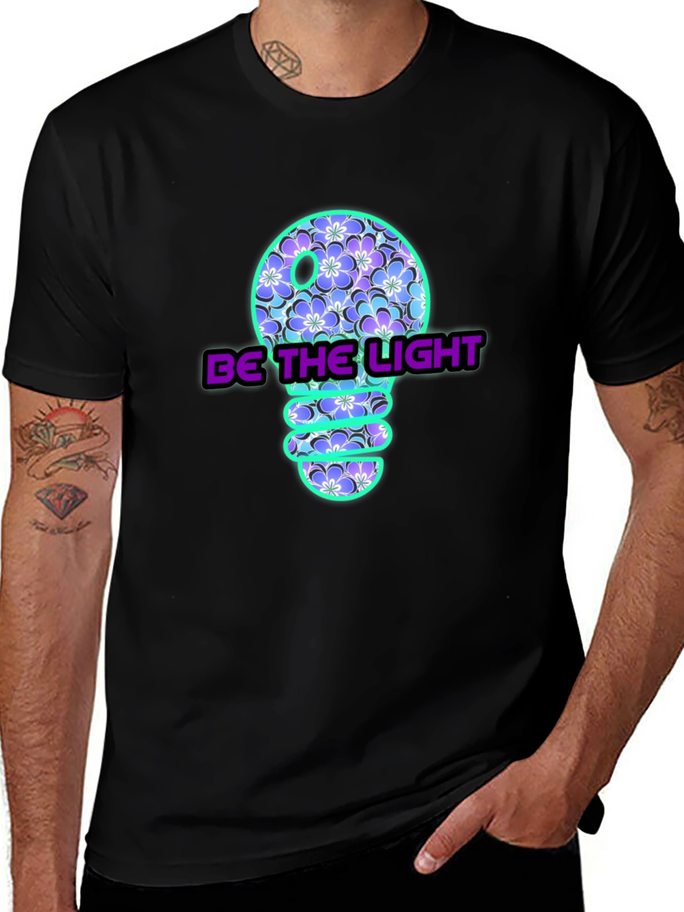 Variant 13 of Be the Light Floral Bulb Tee