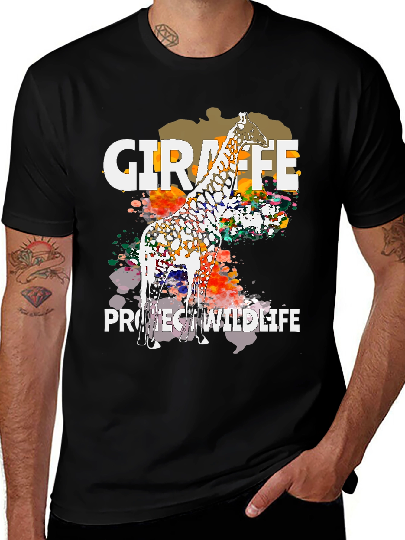 Variant 28 of Giraffe Protect Wildlife T-Shirt