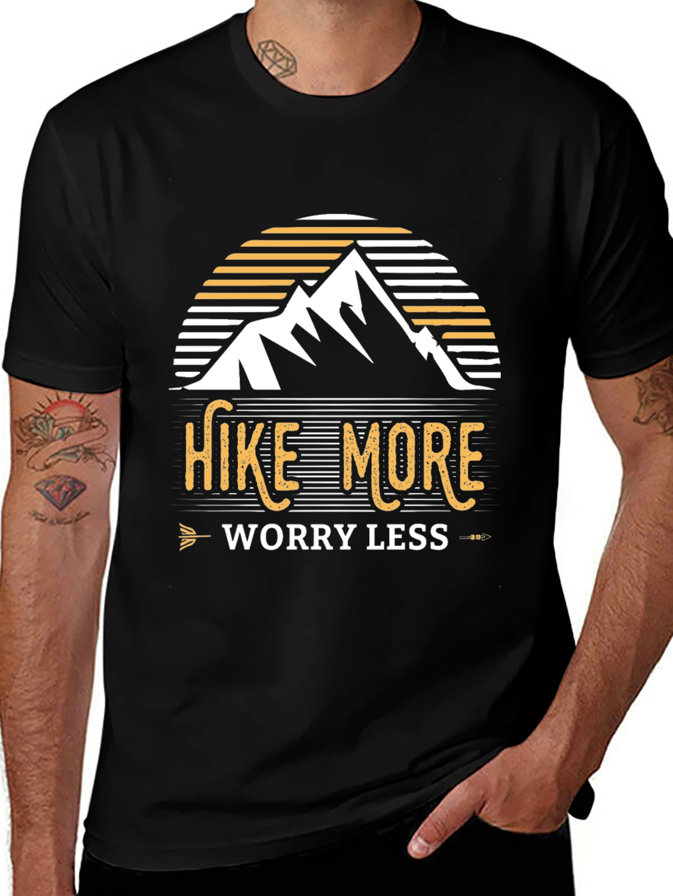 Variant 8 of Hike More Worry Less Mountain T-Shirt