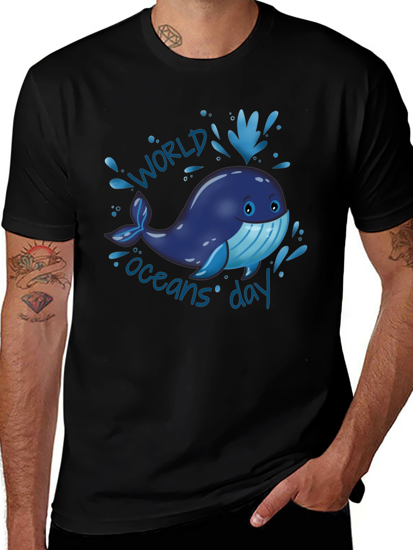 World Oceans Day Whale Graphic T-Shirt