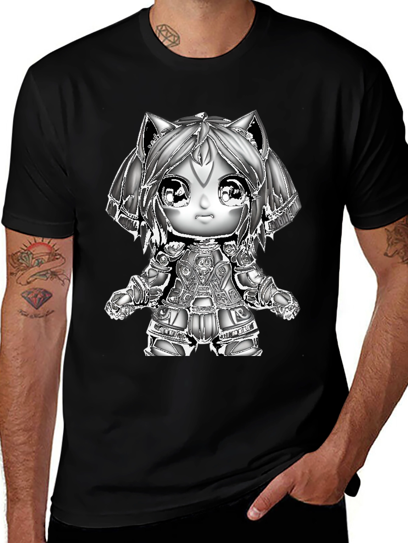 Variant 25 of Anime Warrior Black T-Shirt