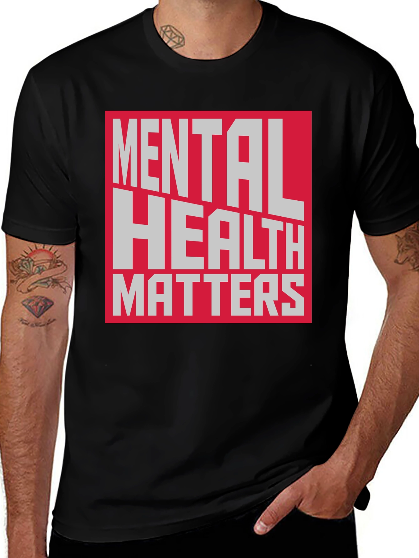 Variant 16 of Mental Health Matters Graphic Tee - Black