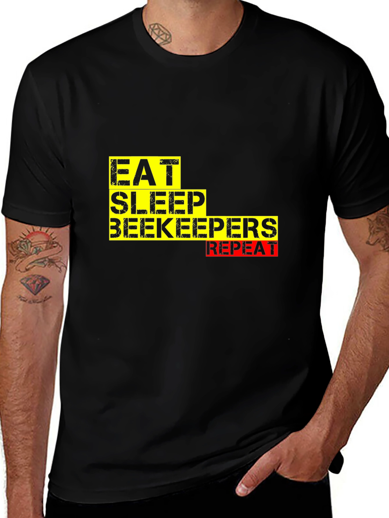 Variant 11 of Eat Sleep Beekeepers Repeat Black T-Shirt