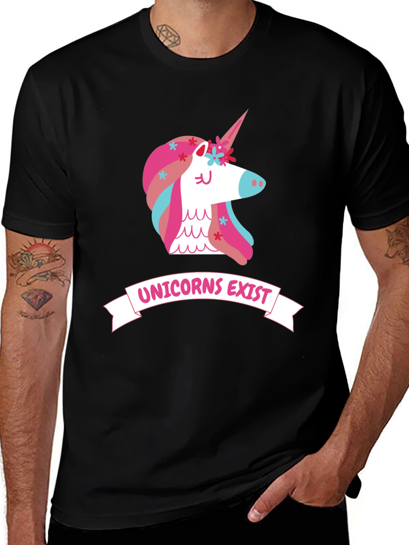 Variant 7 of Unicorns Exist T-Shirt - Trendy Graphic Tee for Unicorn Lovers