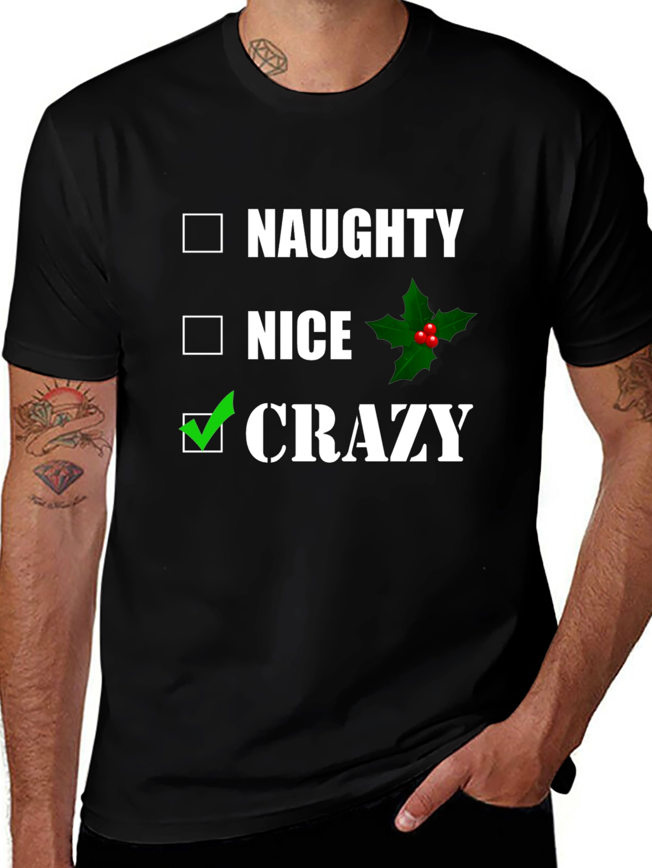 Naughty Nice Crazy T-Shirt - Funny Holiday Tee