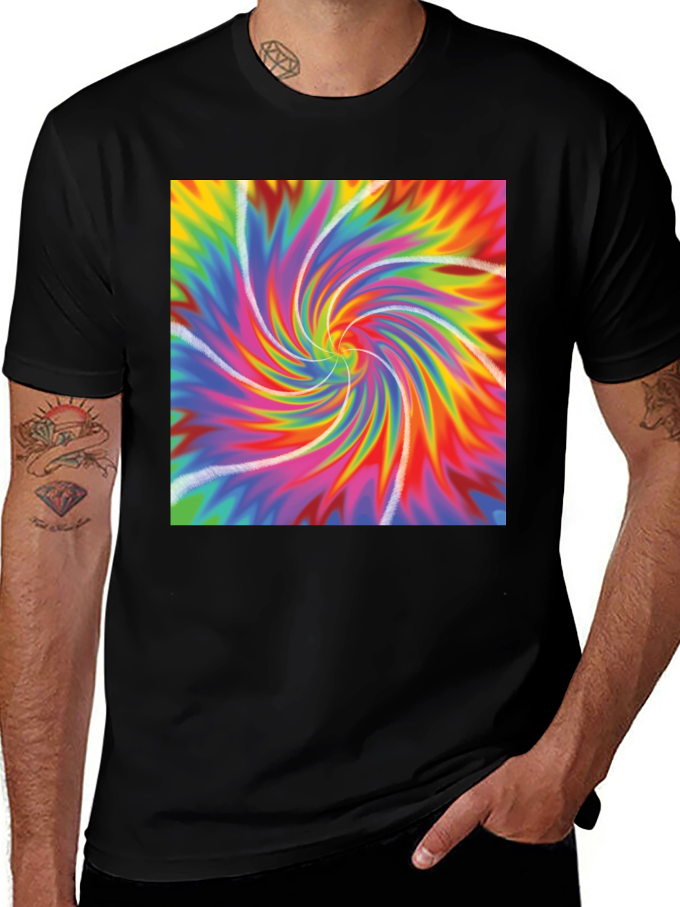 Variant 24 of Vibrant Tie-Dye Swirl Graphic Tee - Soft & Stylish