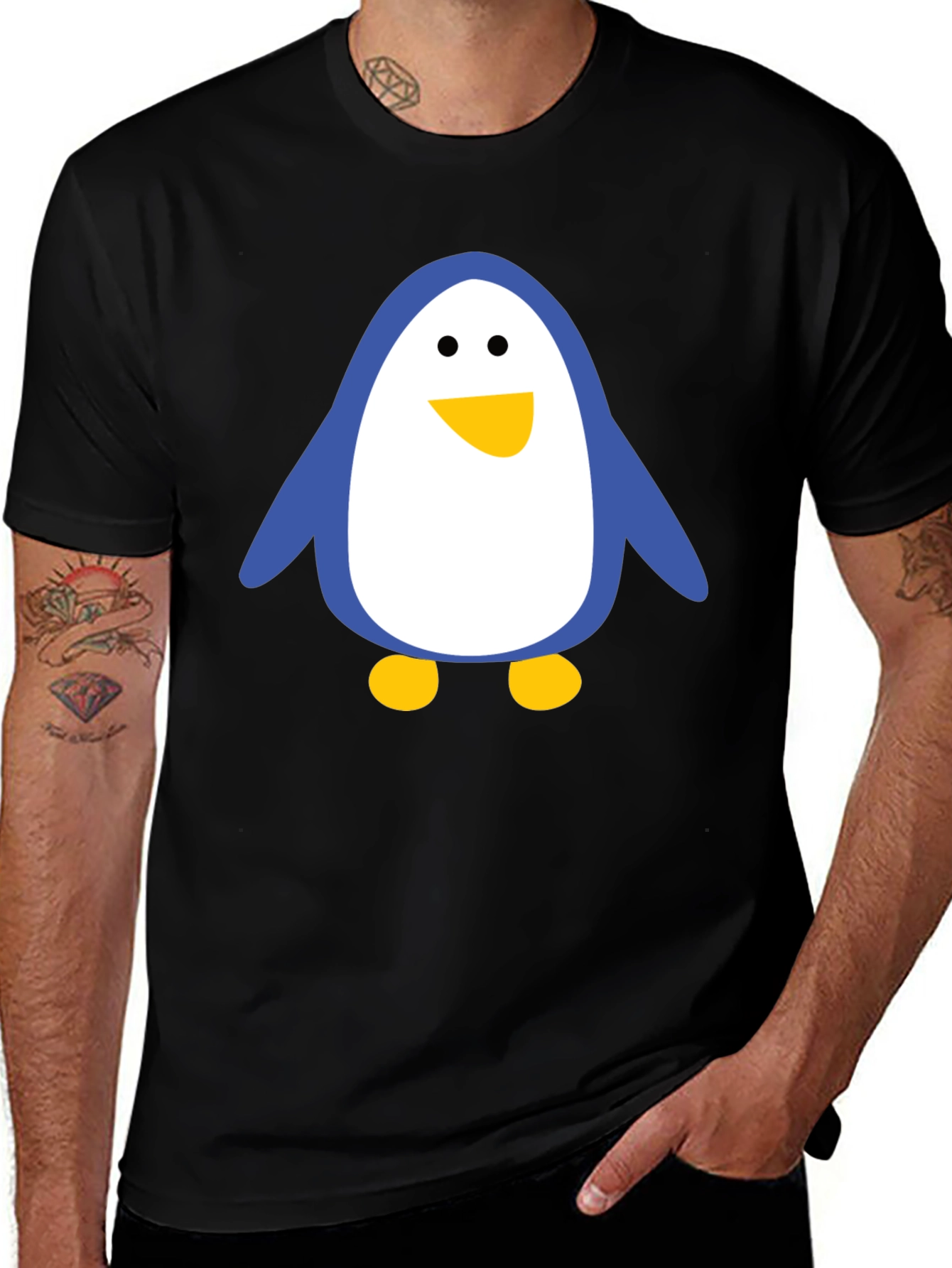 Variant 4 of Penguin Graphic Tee - Casual Black T-Shirt