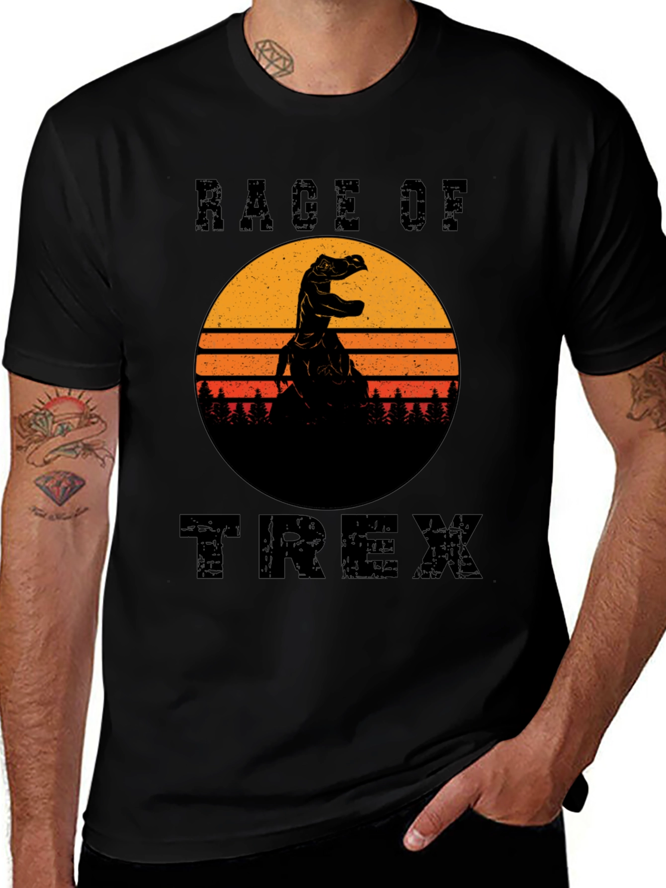Variant 29 of Rage of T-Rex Graphic Tee - Vintage Style Black Shirt