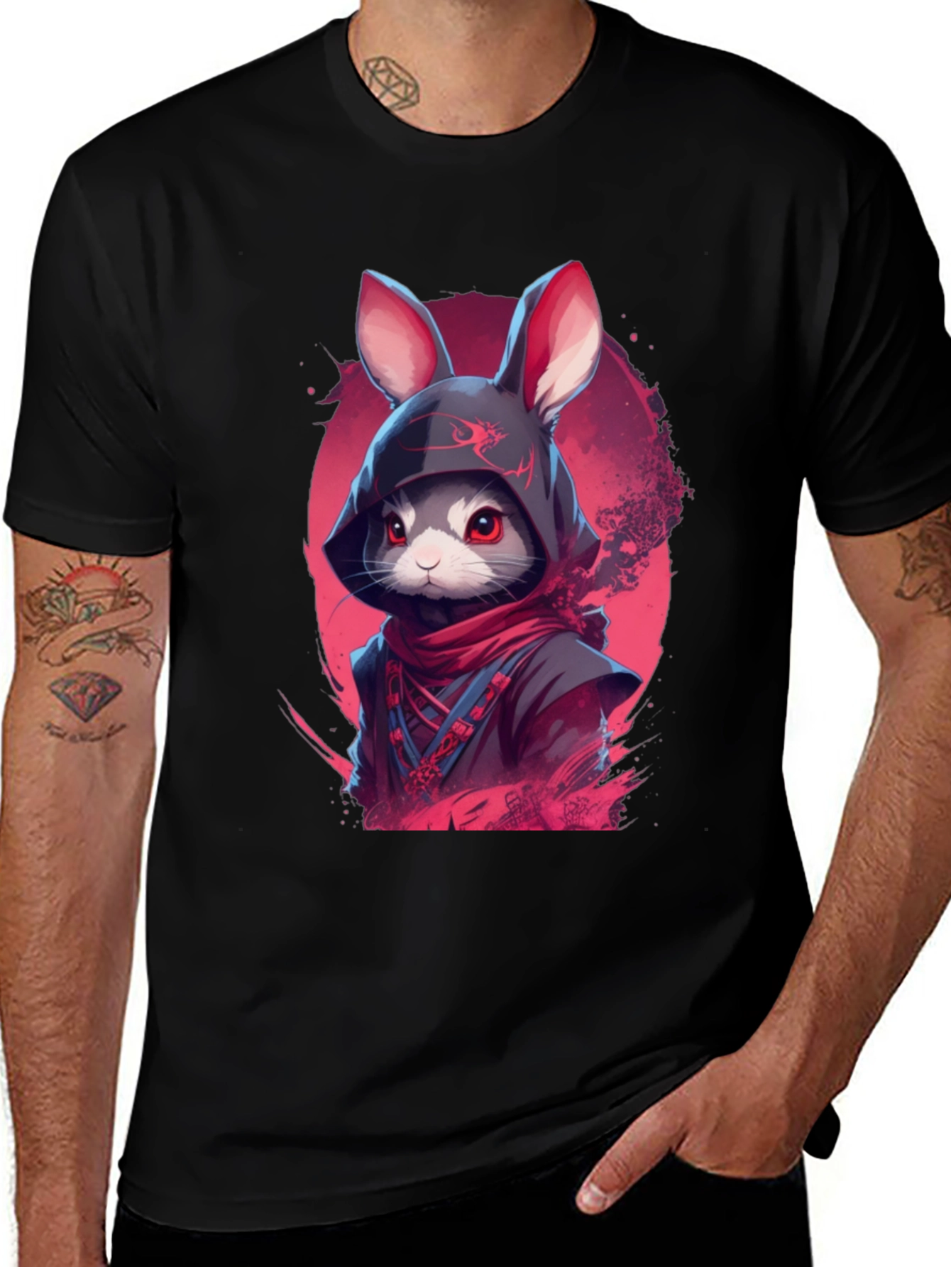 Variant 13 of Ninja Rabbit Graphic Tee - Urban Style