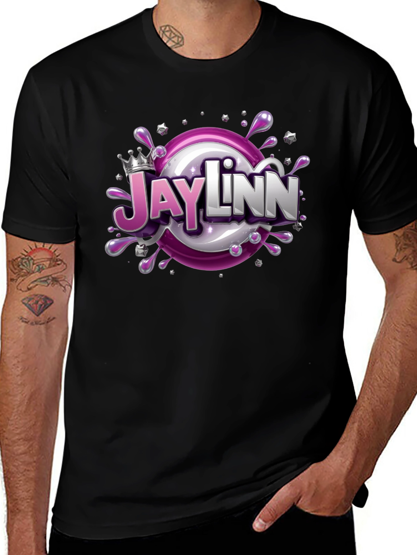 Variant 27 of Jaylinn Cartoon Graphic Black T-Shirt