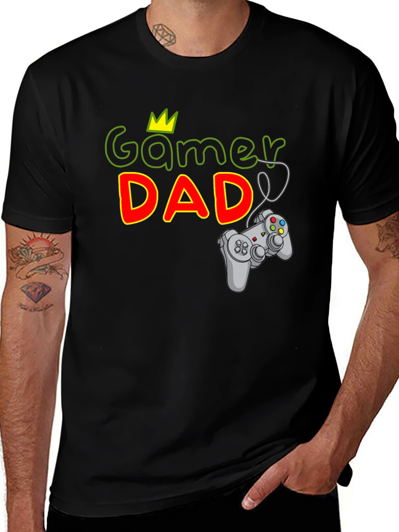 Gamer Dad T-Shirt - Black Cotton Tee