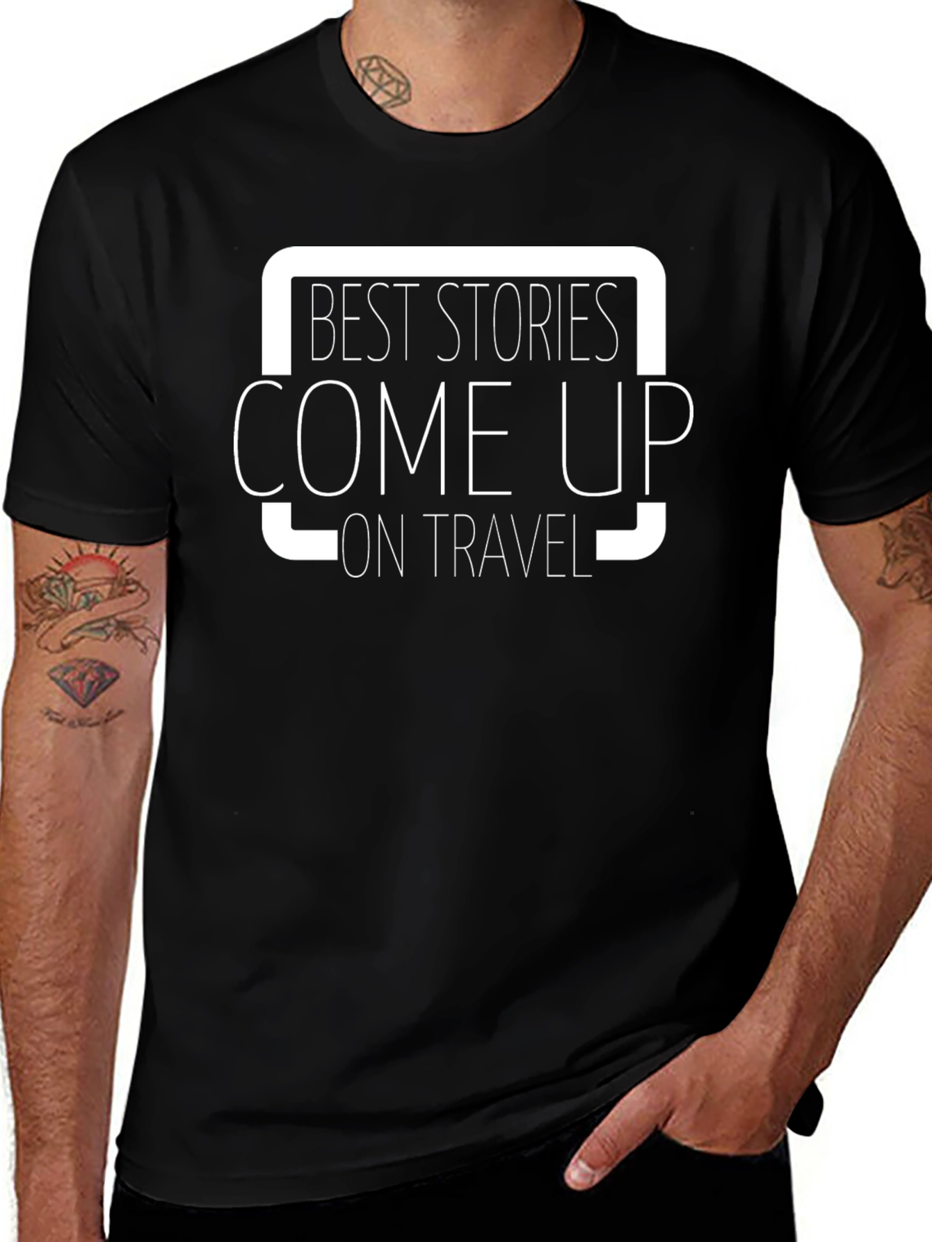 Variant 25 of Best Stories Come Up On Travel - Black T-Shirt