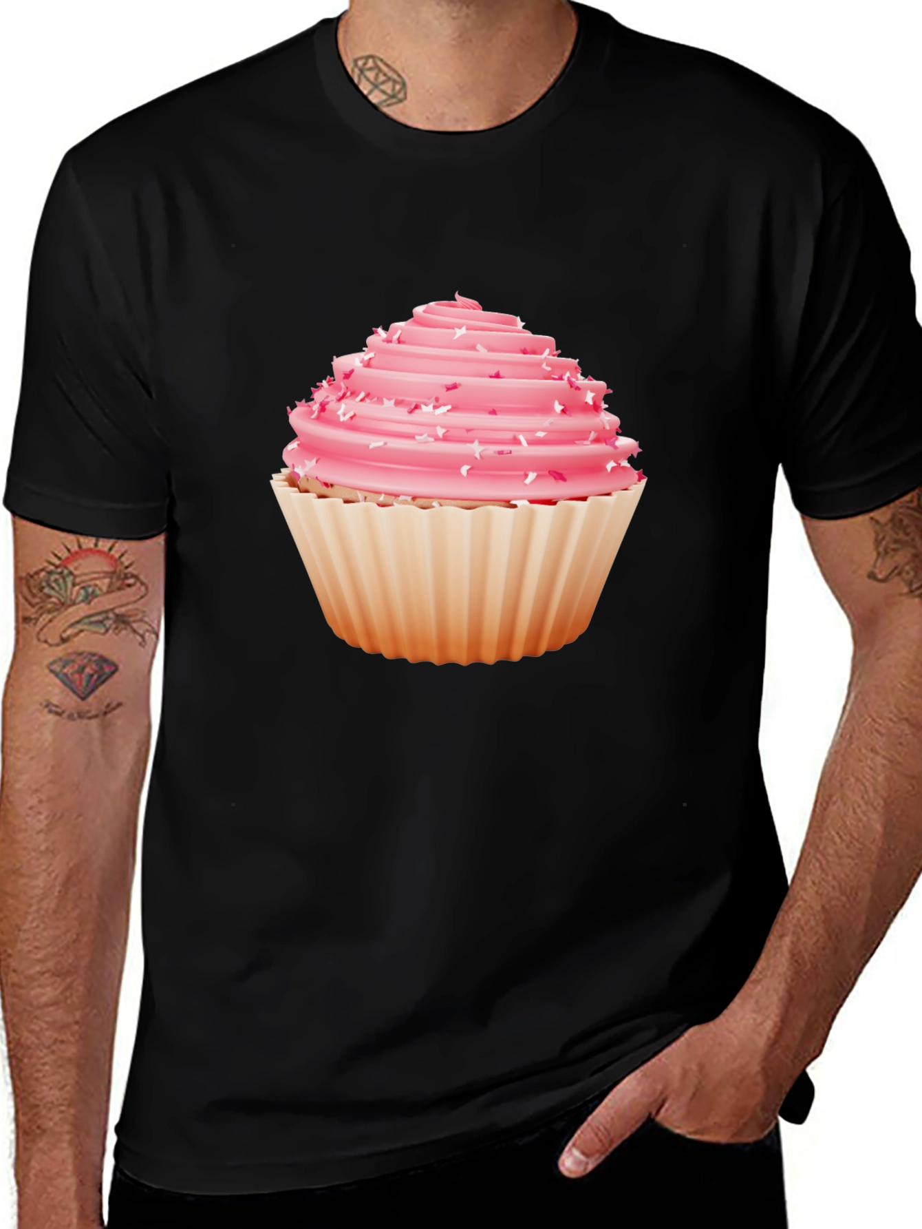 Variant 7 of Cupcake Graphic Black T-Shirt