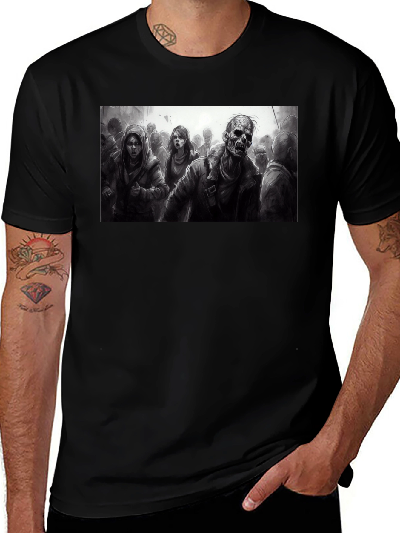 Variant 6 of Zombie Horde T-Shirt - Dark Graphic Tee