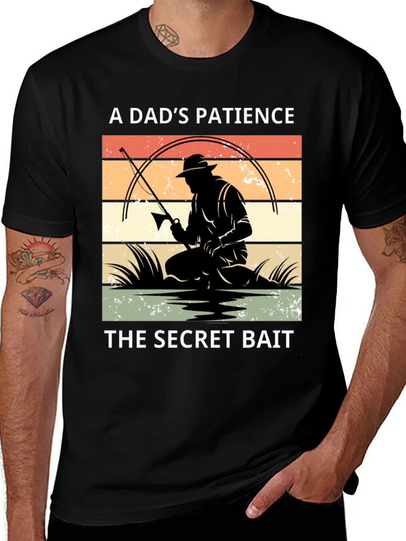 Variant 16 of A Dad's Patience T-Shirt - Fishing Graphic Tee