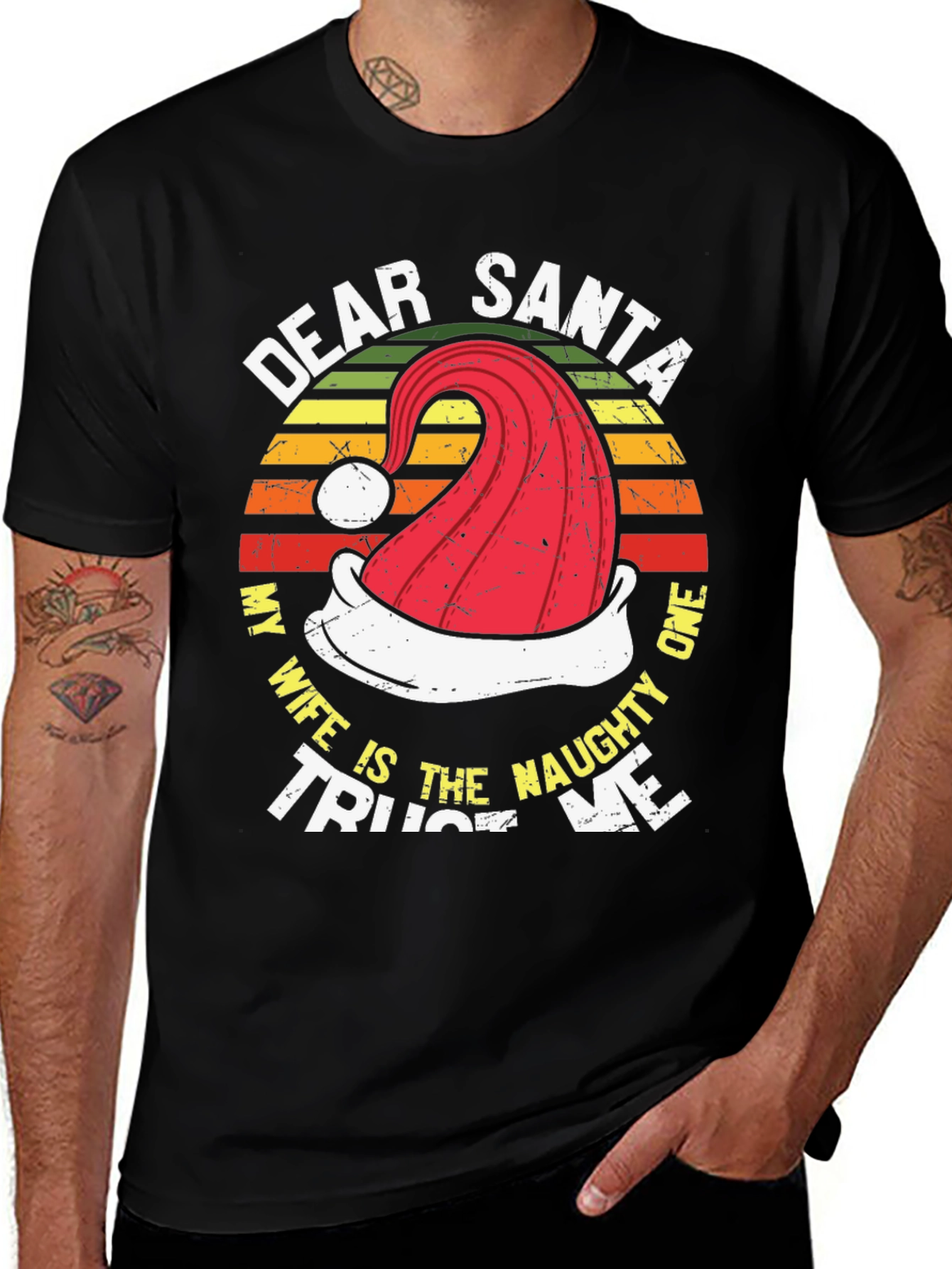 Variant 17 of Dear Santa My Wife is the Naughty One Men's T-Shirt