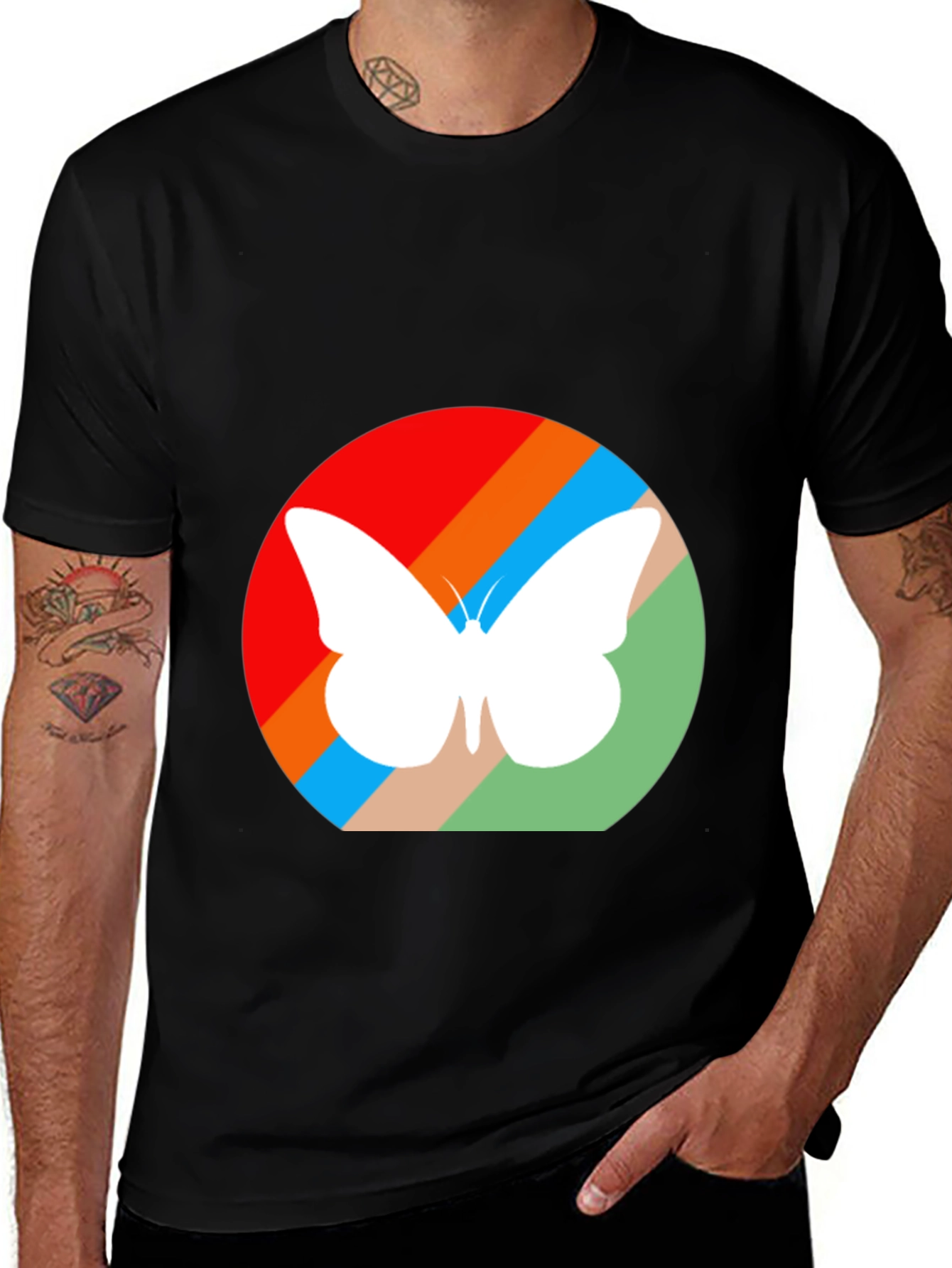 Variant 27 of Butterfly Silhouette Graphic Tee - Black