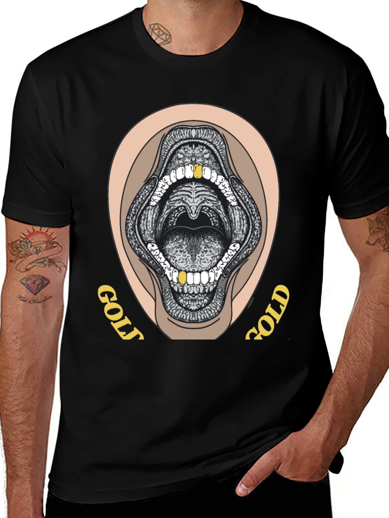 Variant 26 of Gold Teeth Graphic T-Shirt