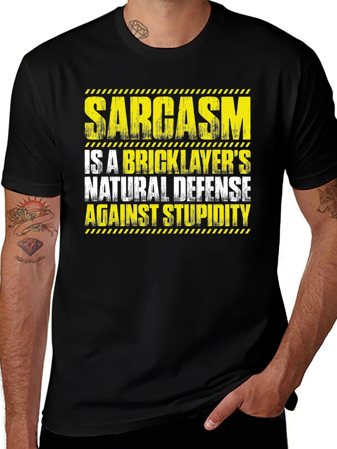 Variant 4 of Sarcasm Bricklayer's Natural Defense Graphic T-Shirt