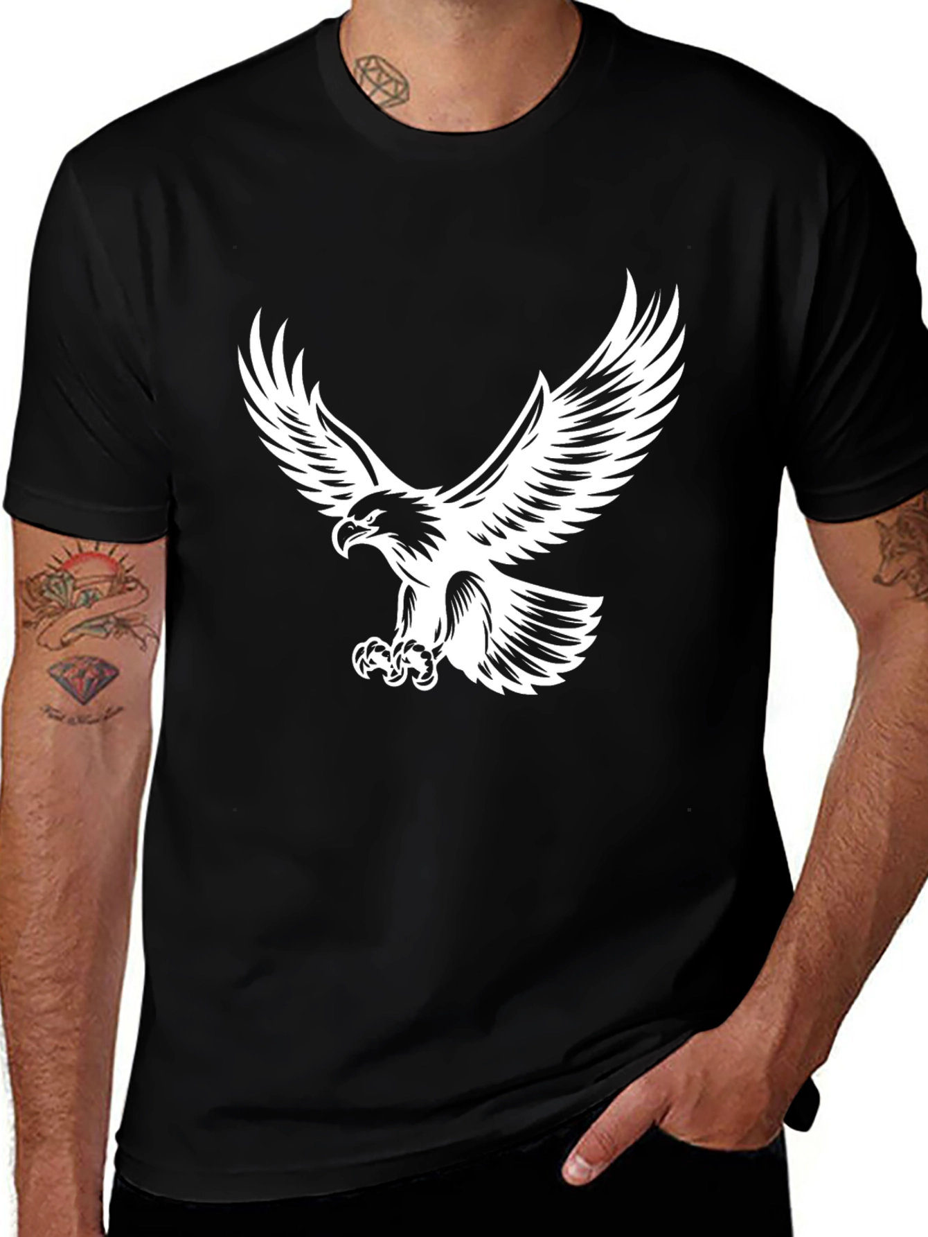 Black Black Eagle Graphic T-Shirt - Bold Style main image