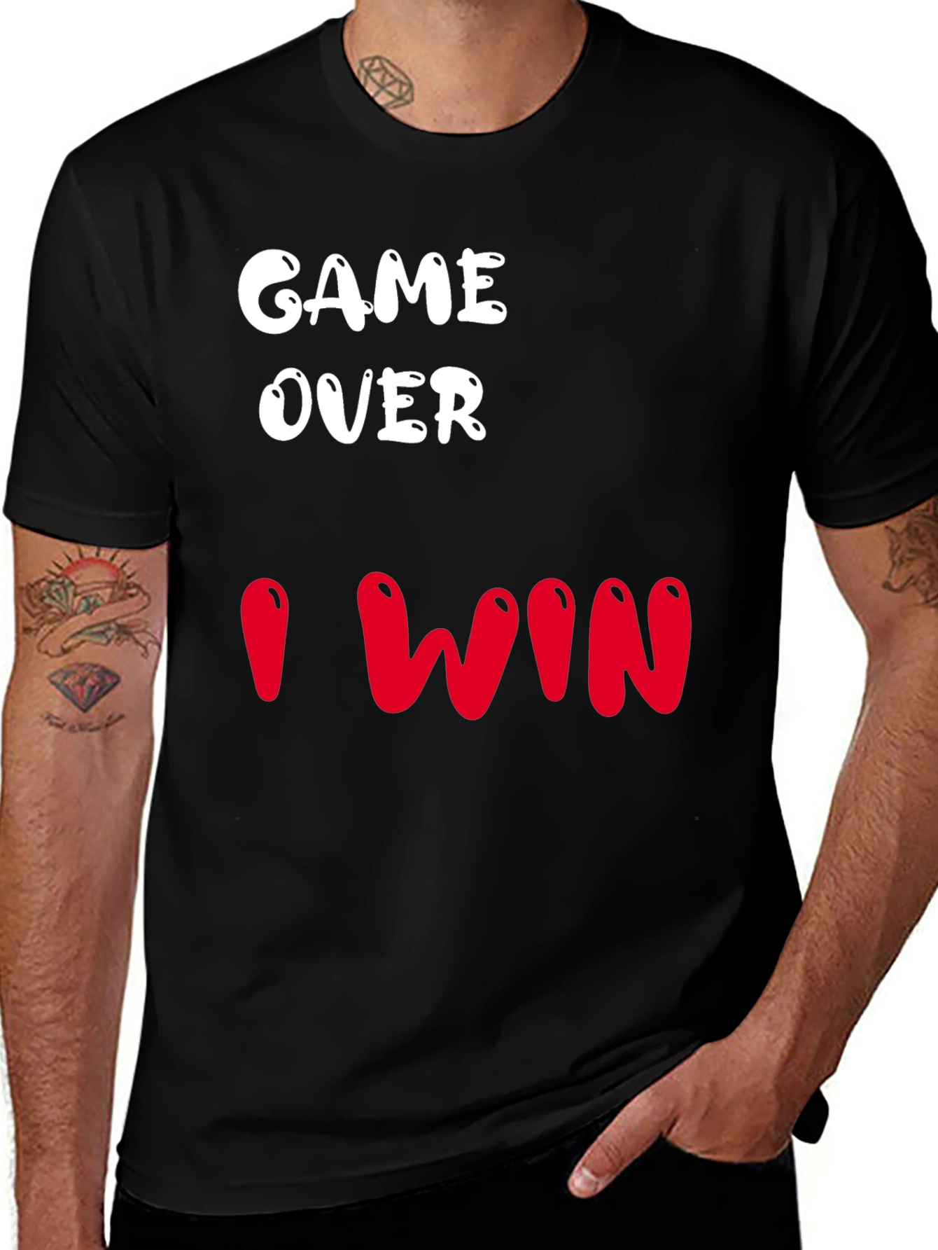 Variant 10 of Game Over I Win Graphic T-Shirt - Black