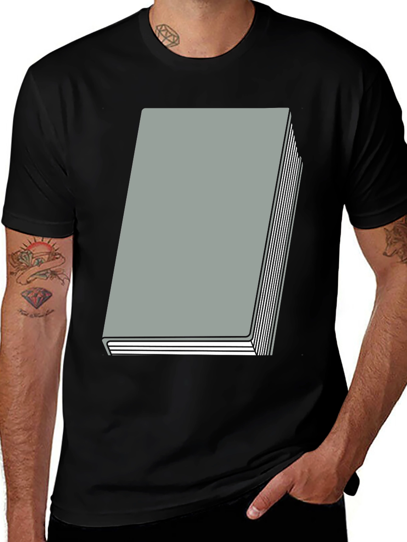 Book Stack Graphic Tee - Cool Minimalist Design