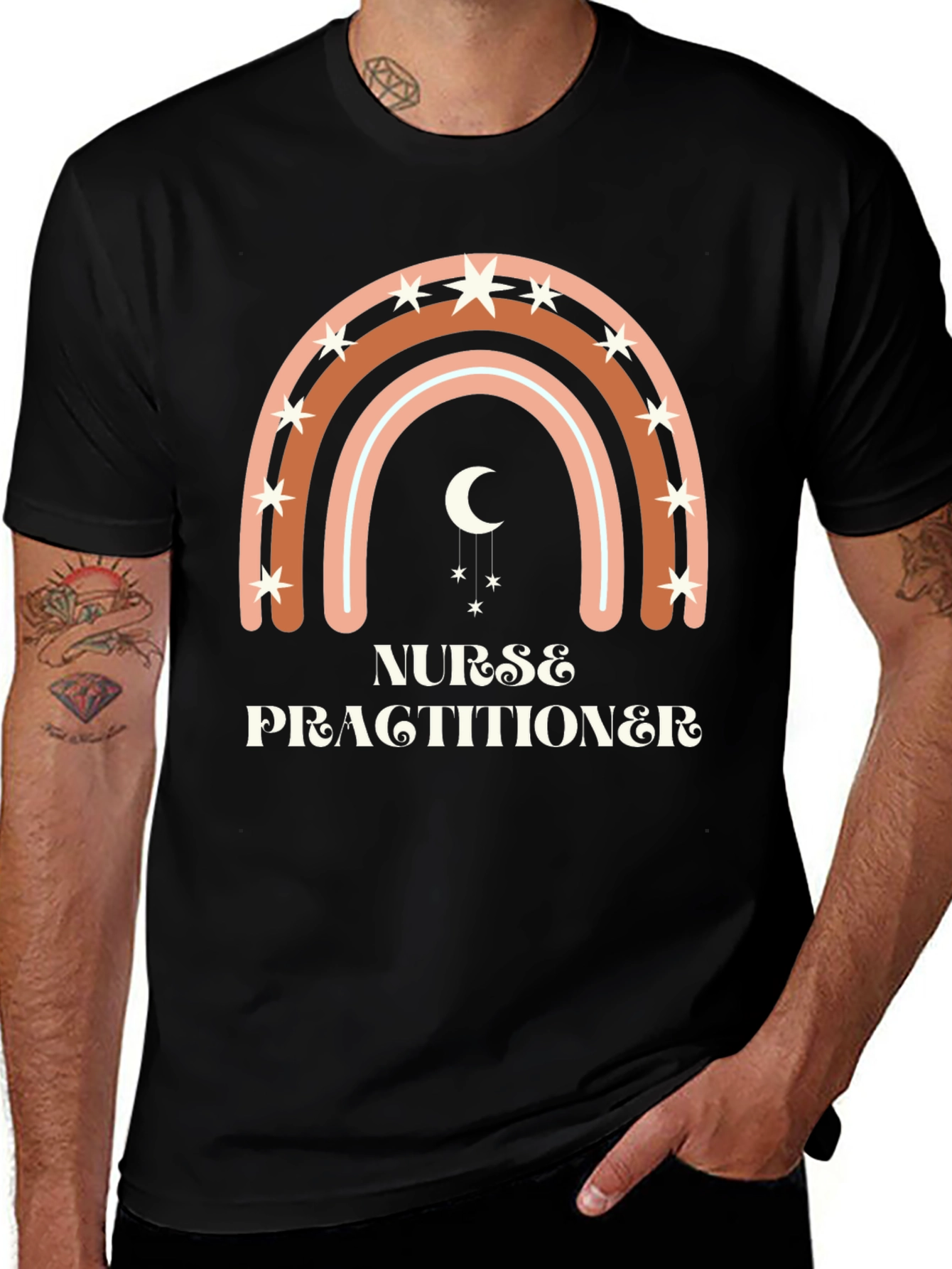 Variant 25 of Nurse Practitioner Boho Rainbow T-Shirt