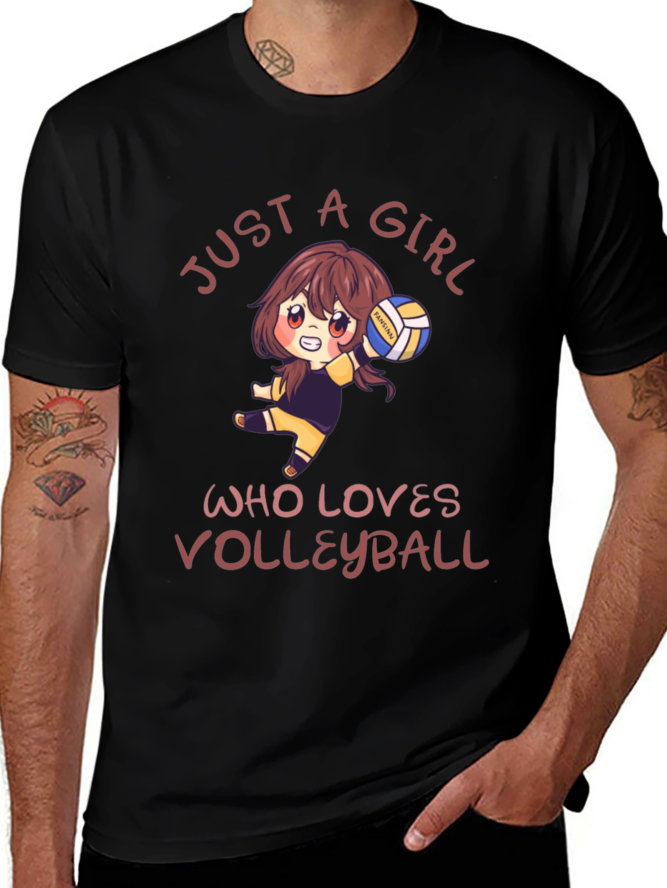 Variant 13 of Volleyball Lover Tee: Just A Girl Who Loves Volleyball